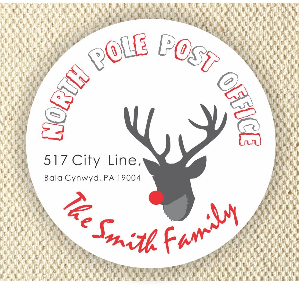 Personalized North Pole Address Labels - Holiday Christmas Stickers for Envelopes, Gifts & Cards - Set of 40 Festive Decorative Stickers - Perfect for Holiday Mailings, Gift Tags & Seasonal Decorations