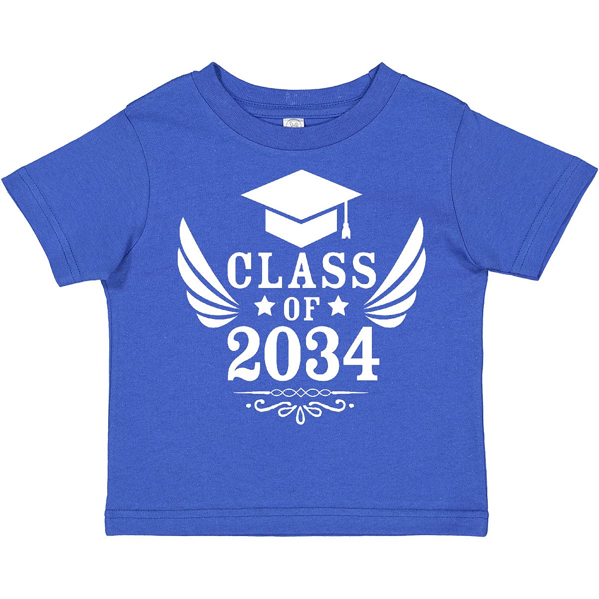 Inktastic Class of 2034 Graduation Cap & Wings Toddler T-Shirt - Cute Baby Boy Girl Outfit for Kindergarten Graduation, First Day of School & Photo Shoots