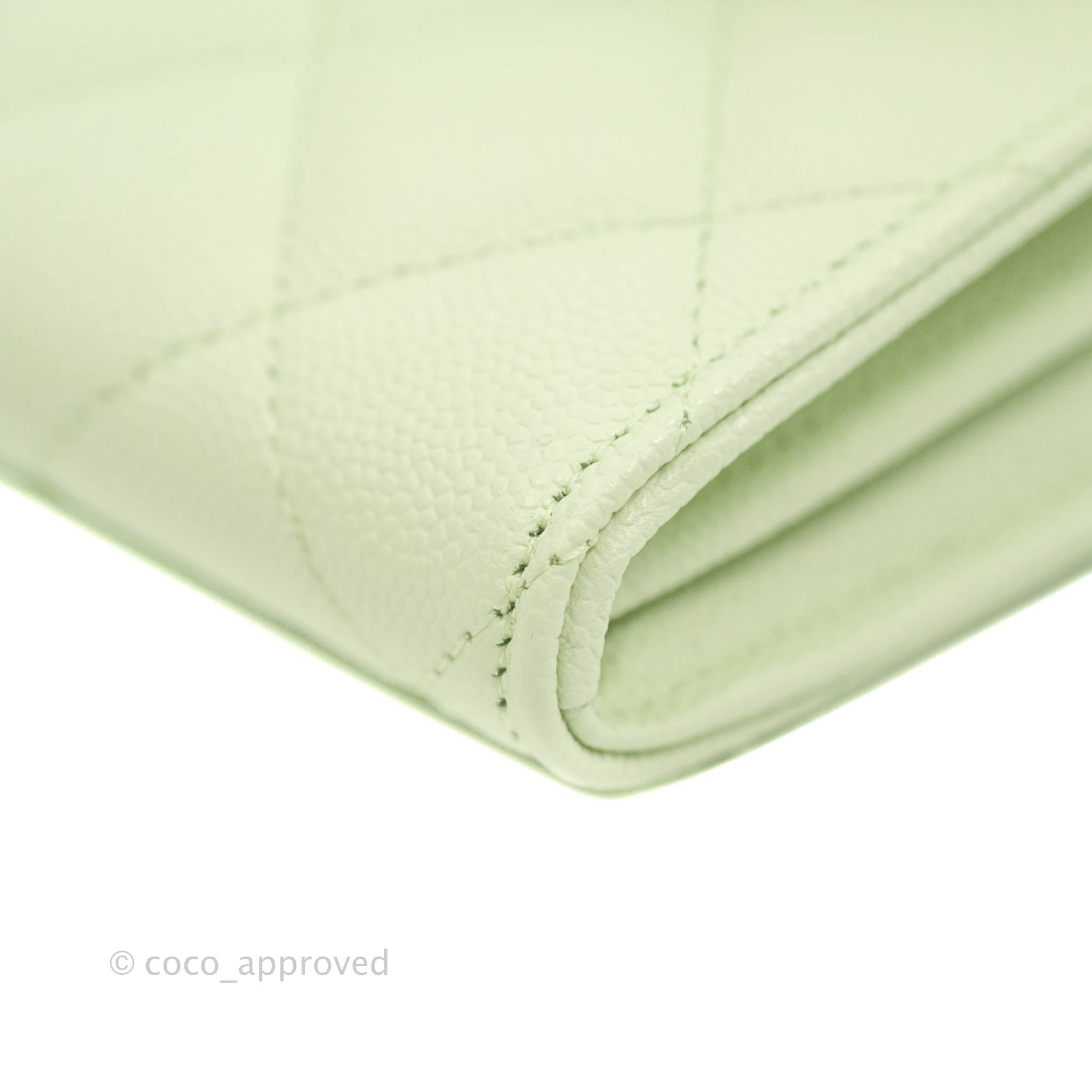 Chanel Caviar Quilted Long Flap Wallet in Mint Green with Gold Hardware - Luxury Designer Wallet for Women, Perfect for Everyday Use & Special Occasions