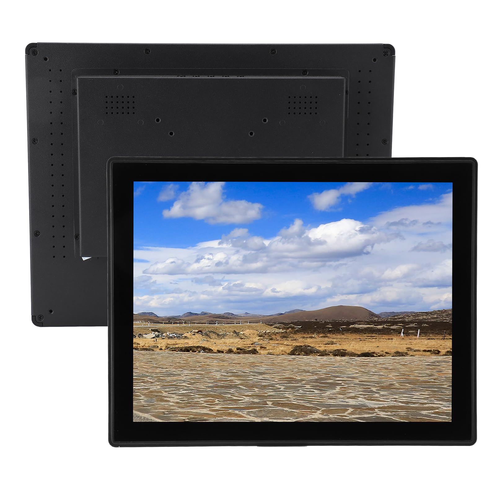 10-Point Multitouch Industrial Monitor with USB Interface, 1024x768 Resolution, Energy Saving - Perfect for Factory Automation, Kiosks & Control Panels (EU Plug)