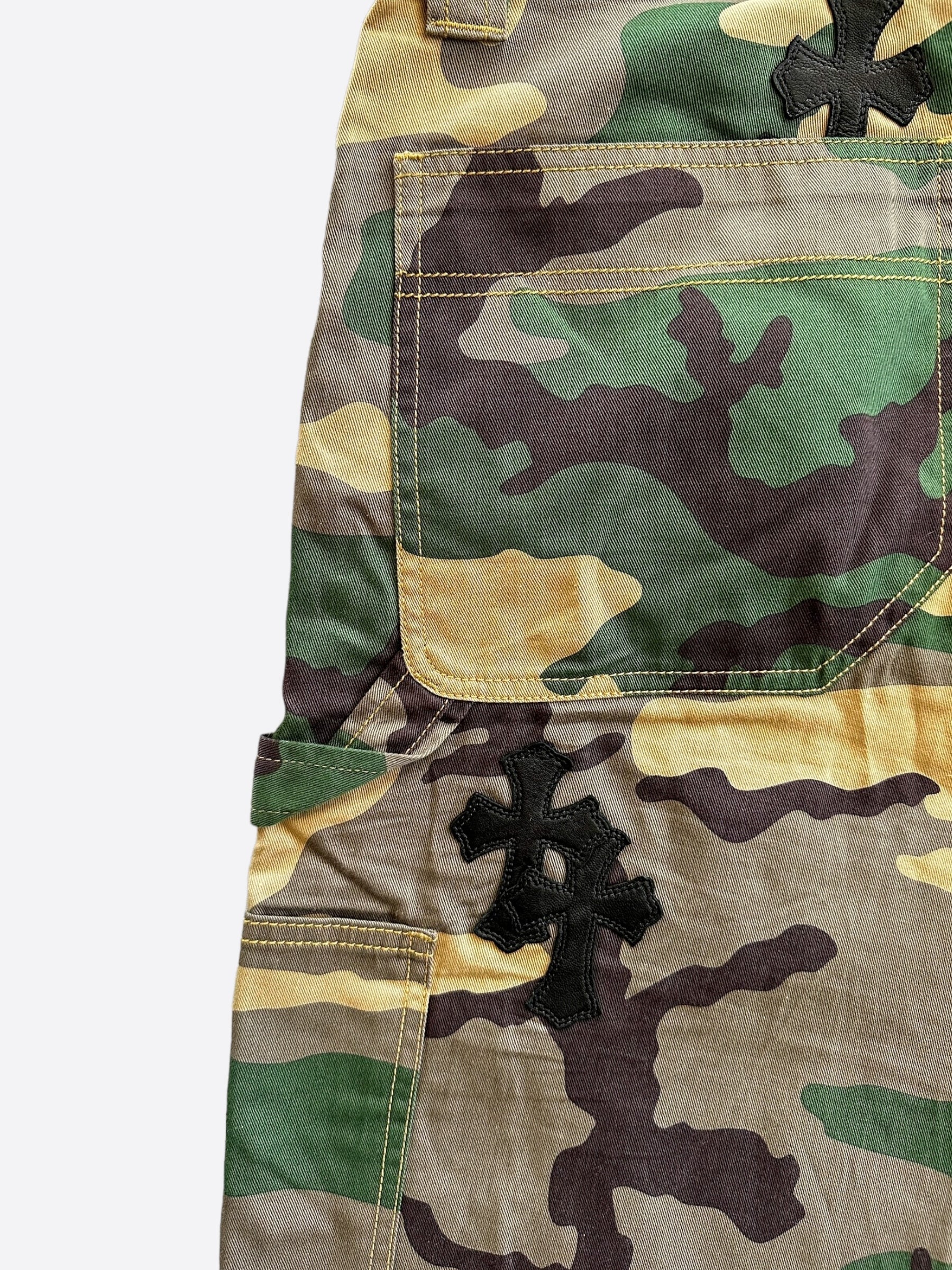 Chrome Hearts Camouflage Cross Patch Carpenter Shorts - Trendy Streetwear for Men | Perfect for Casual Outfits, Music Festivals & Urban Fashion