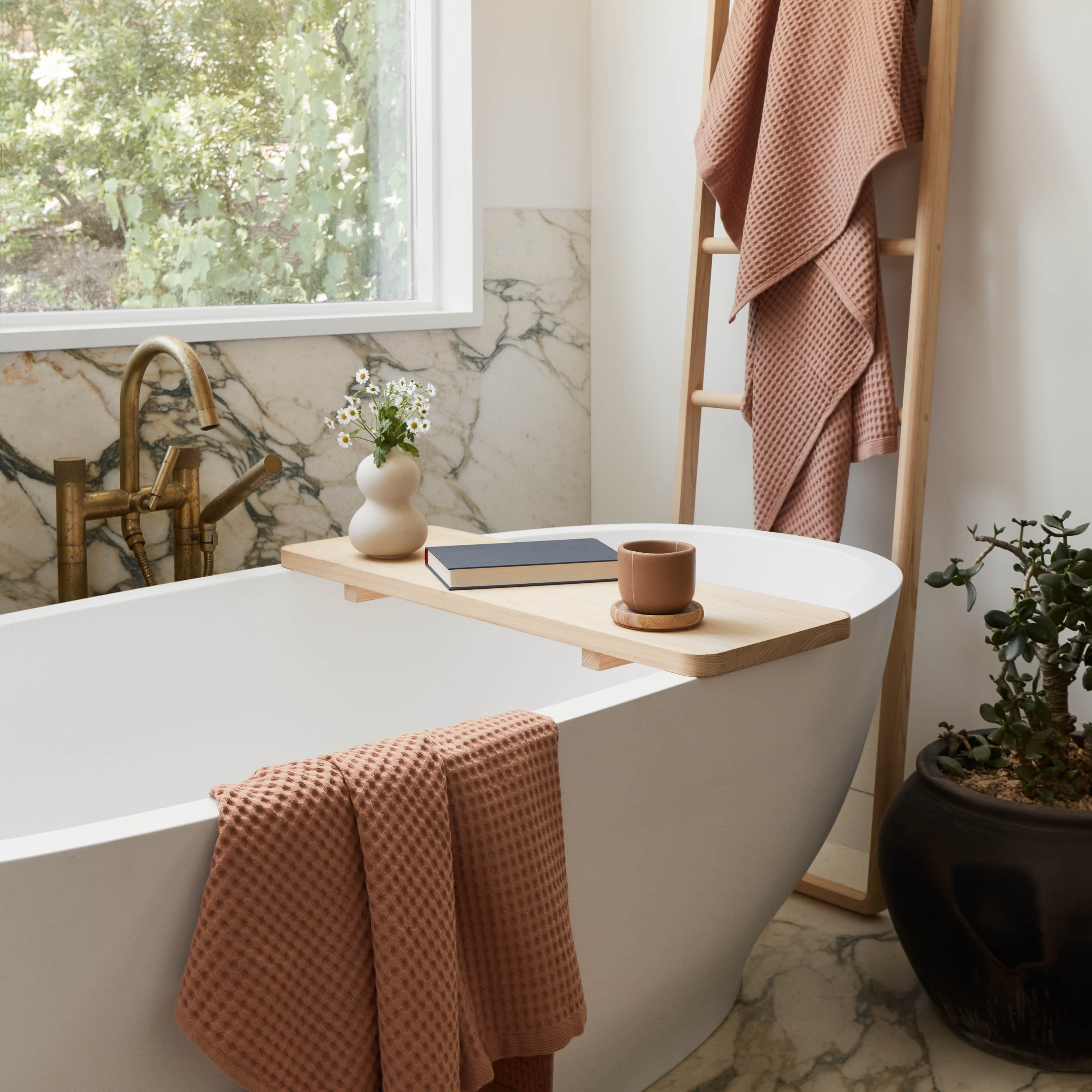Mara Organic Waffle Bath Towel Set - 100% Cotton, Ultra Soft & Absorbent - Perfect for Spa, Bathroom & Luxury Home Use