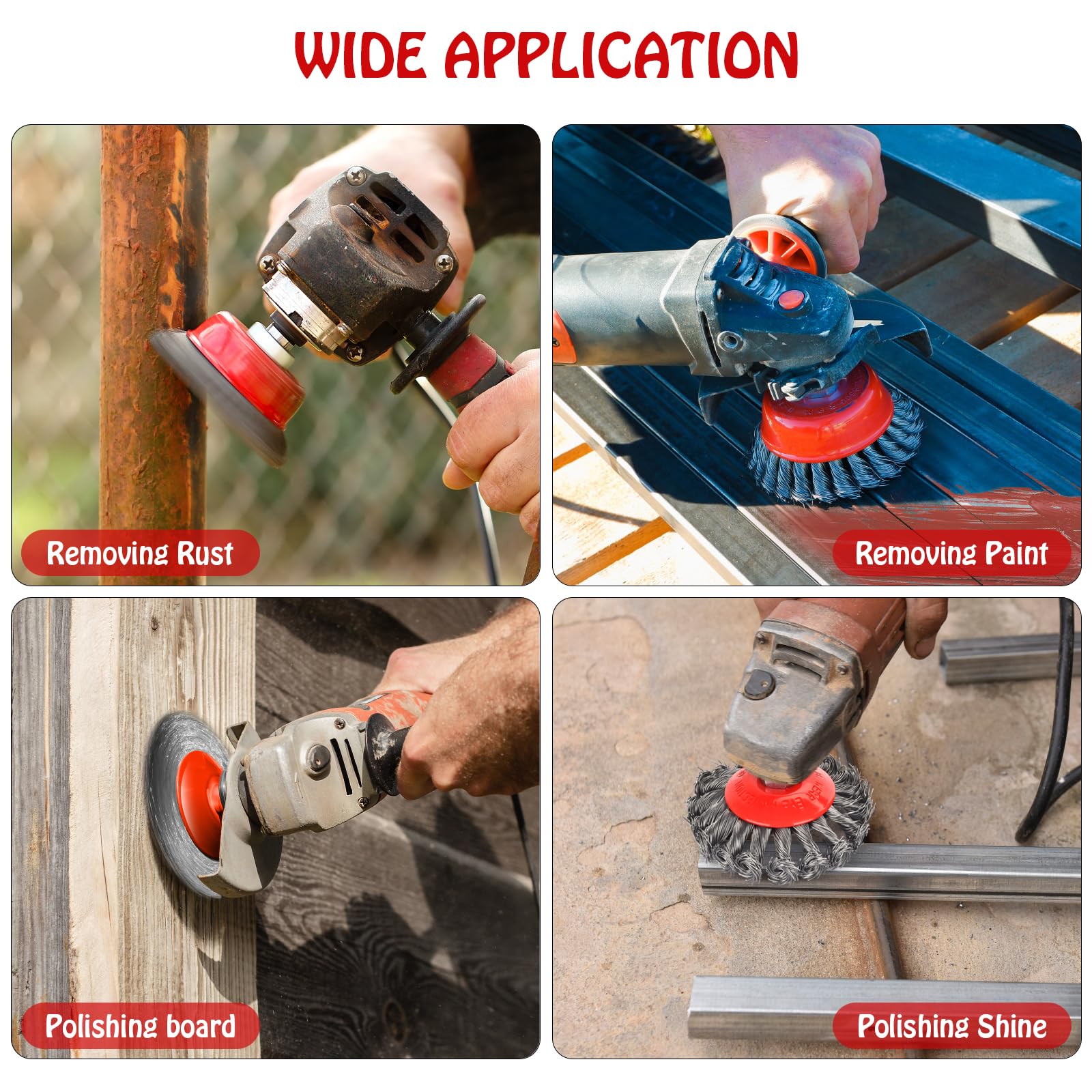 12 Pack Coarse Crimped Wire Wheel Brush for 4-1/2