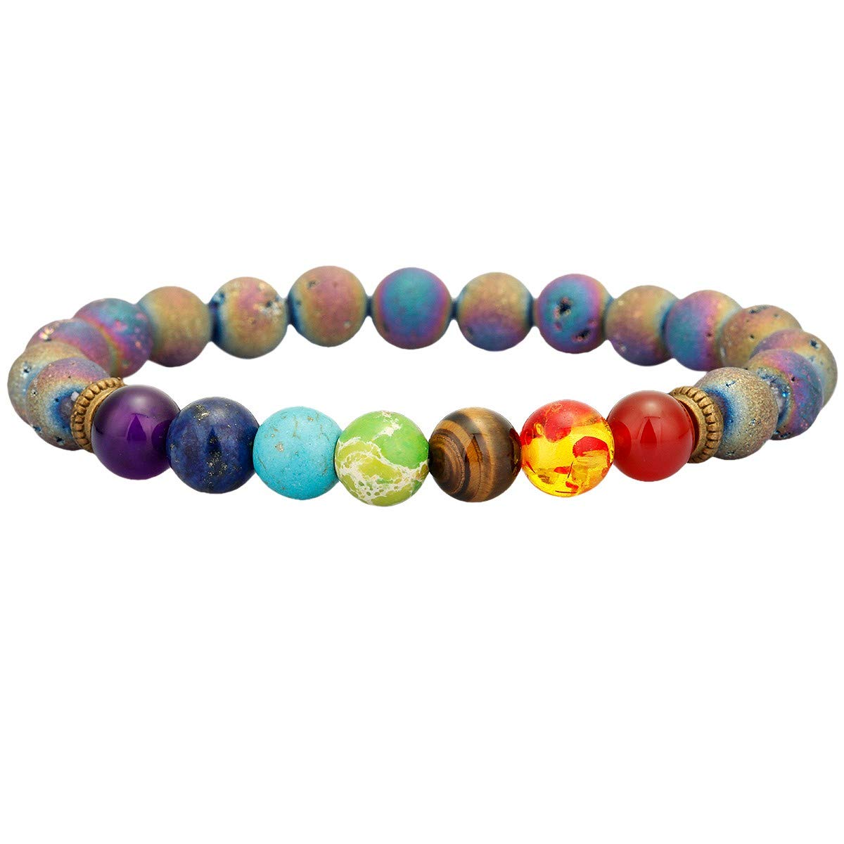 Natural Lava Rock Beads Bracelet for Men & Women - 8mm Chakra Healing Stone Bracelet with Essential Oil Diffuser for Yoga, Meditation & Aromatherapy | Spiritual Gift & Stress Relief Accessory