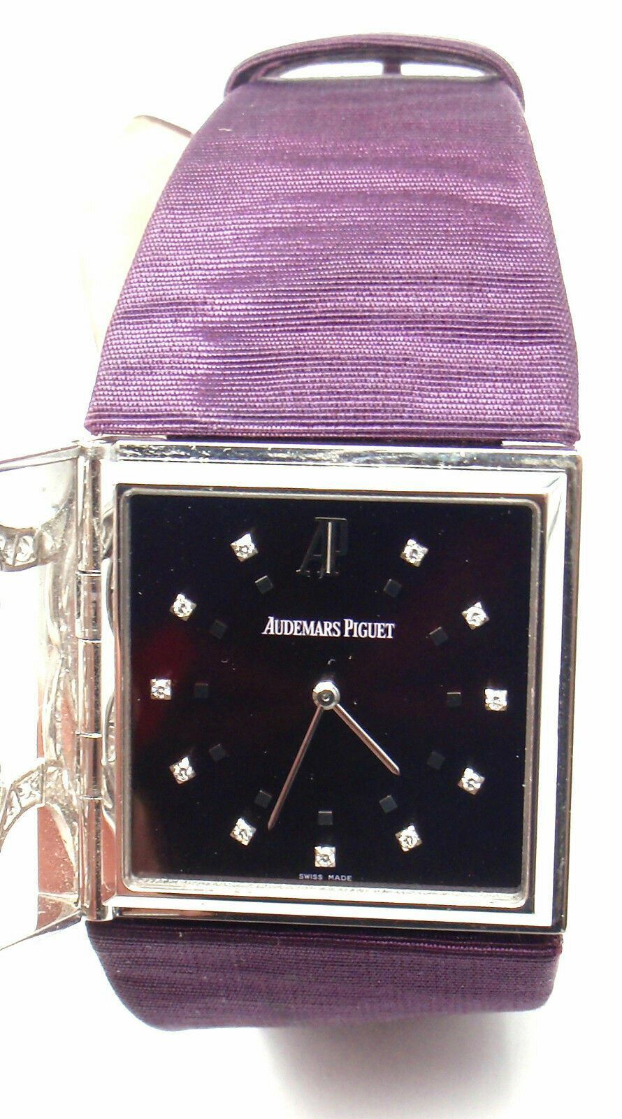 Authentic Audemars Piguet Danae 18k White Gold Diamond Ladies Watch - Luxury Swiss Timepiece for Women, Elegant Satin Strap, Perfect for Gifts & Special Occasions