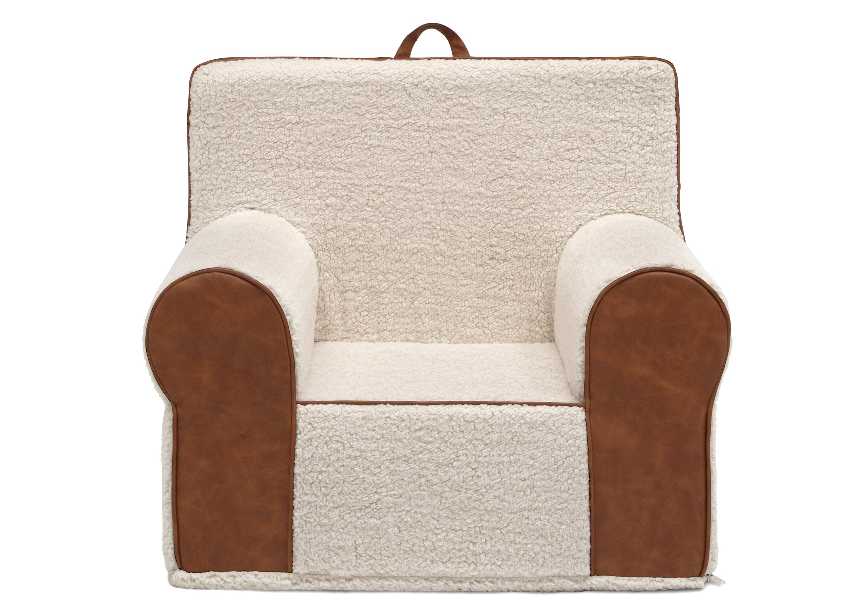 Premium Cozee Sherpa & Faux Leather Kids Chair - Soft Plush Comfort for Reading, Gaming & Relaxing in Bedroom or Playroom