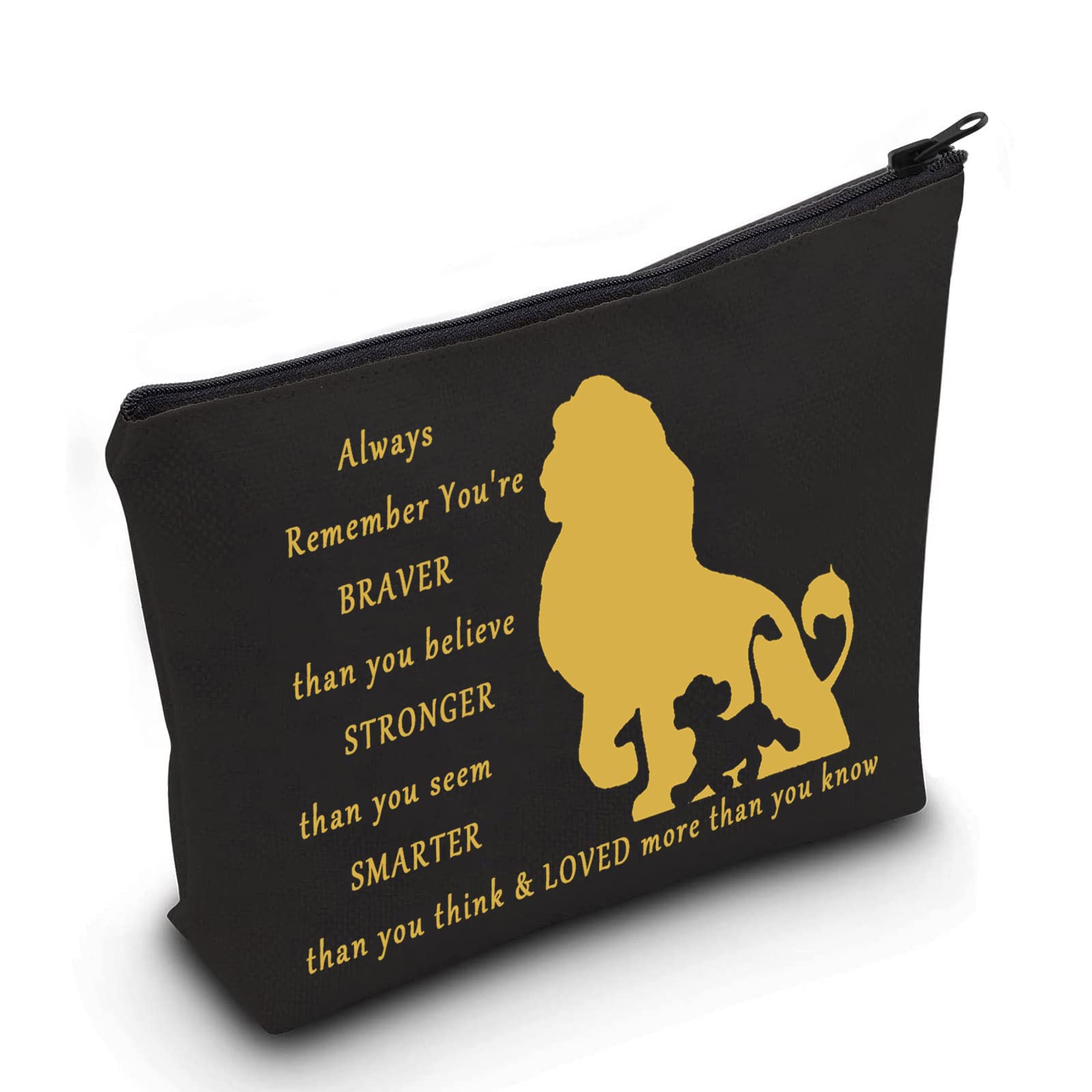 LEVLO The Lion Movie Cosmetic Makeup Bag for Women & Girls - Black Zipper Pouch Travel Organizer | Perfect for Makeup Storage, Travel Essentials & Gift Ideas