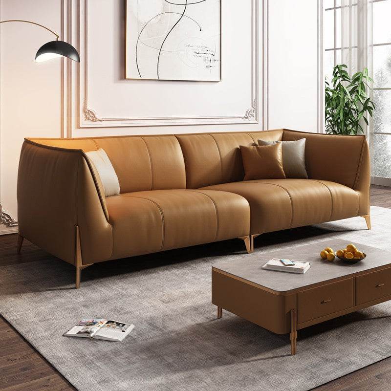 Stylish Maven Faux Leather Sofa - Modern PU Leather Couch for Living Room, Lounge & Office - Comfortable Sectional Sofa for Home Decor