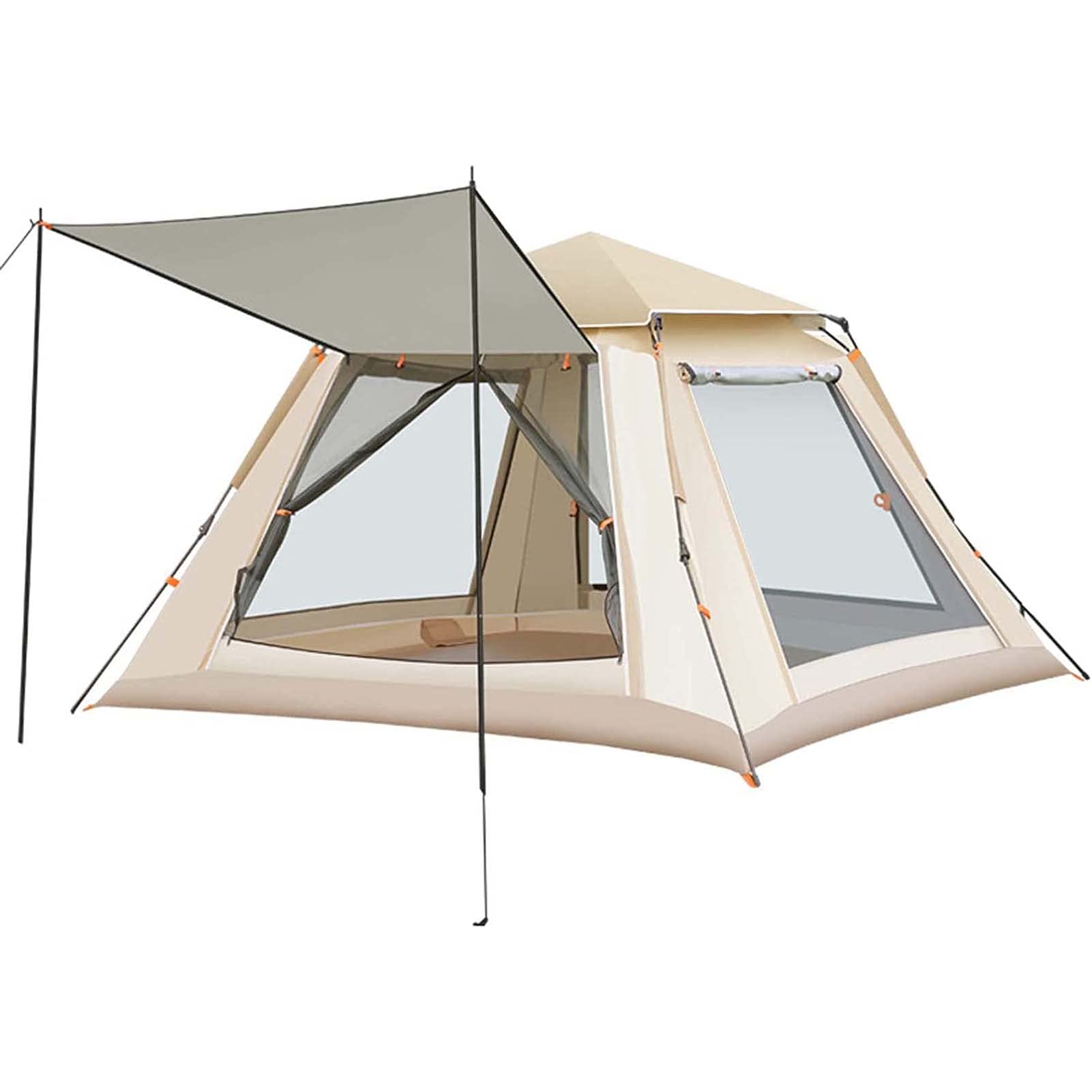 Pop Up Backpacking Tent - 7 Person Instant Setup Family Camping Tent with 2 Doors, 2 Windows & Rainfly | Waterproof Lightweight Hiking Tent for Beach, Travel & Outdoor Adventures | Includes Carry Bag & 2 Vestibules