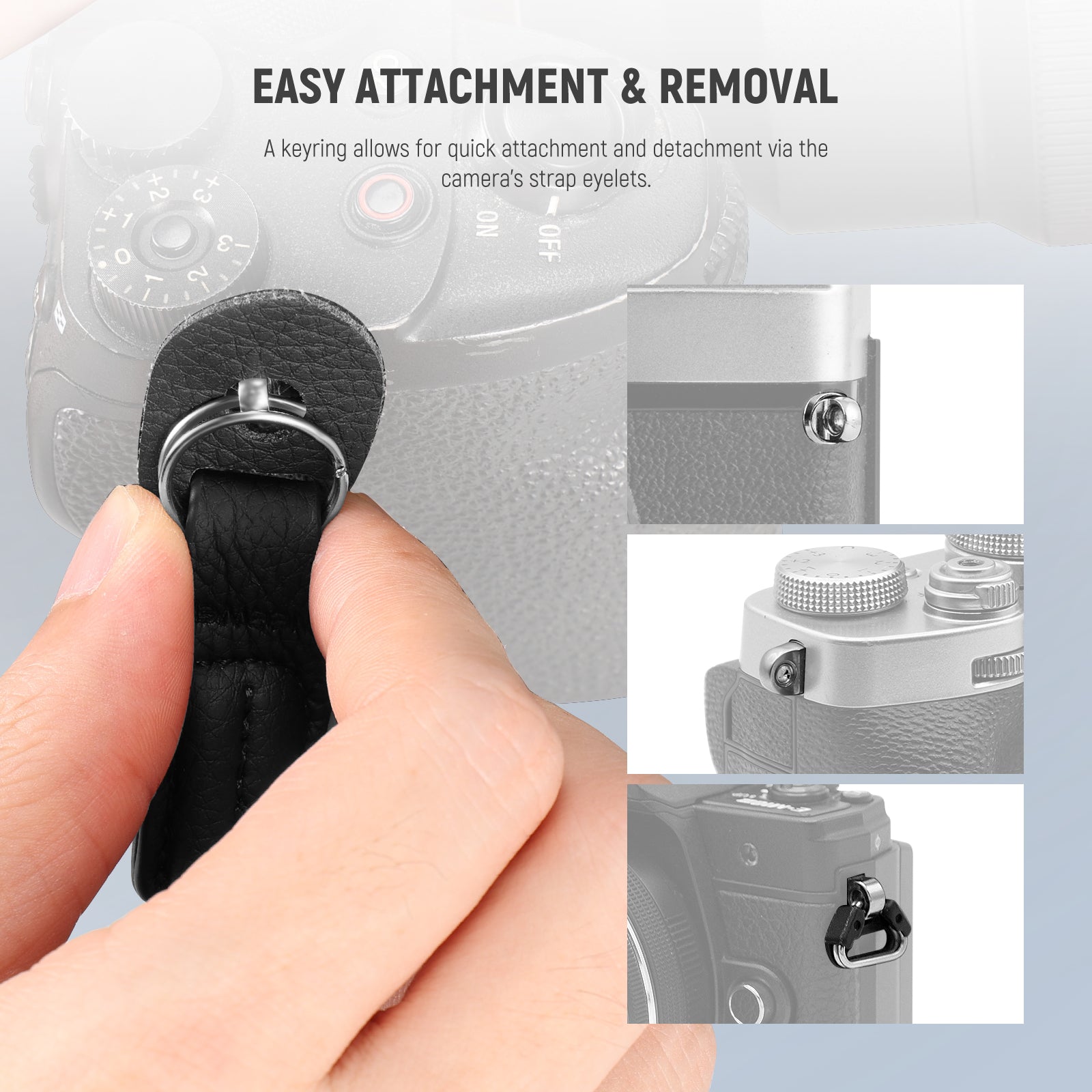 NEEWER CA092 Adjustable Camera Wrist Strap for DSLR & Mirrorless Cameras - Secure & Comfortable Hand Strap for Photography, Vlogging & Travel