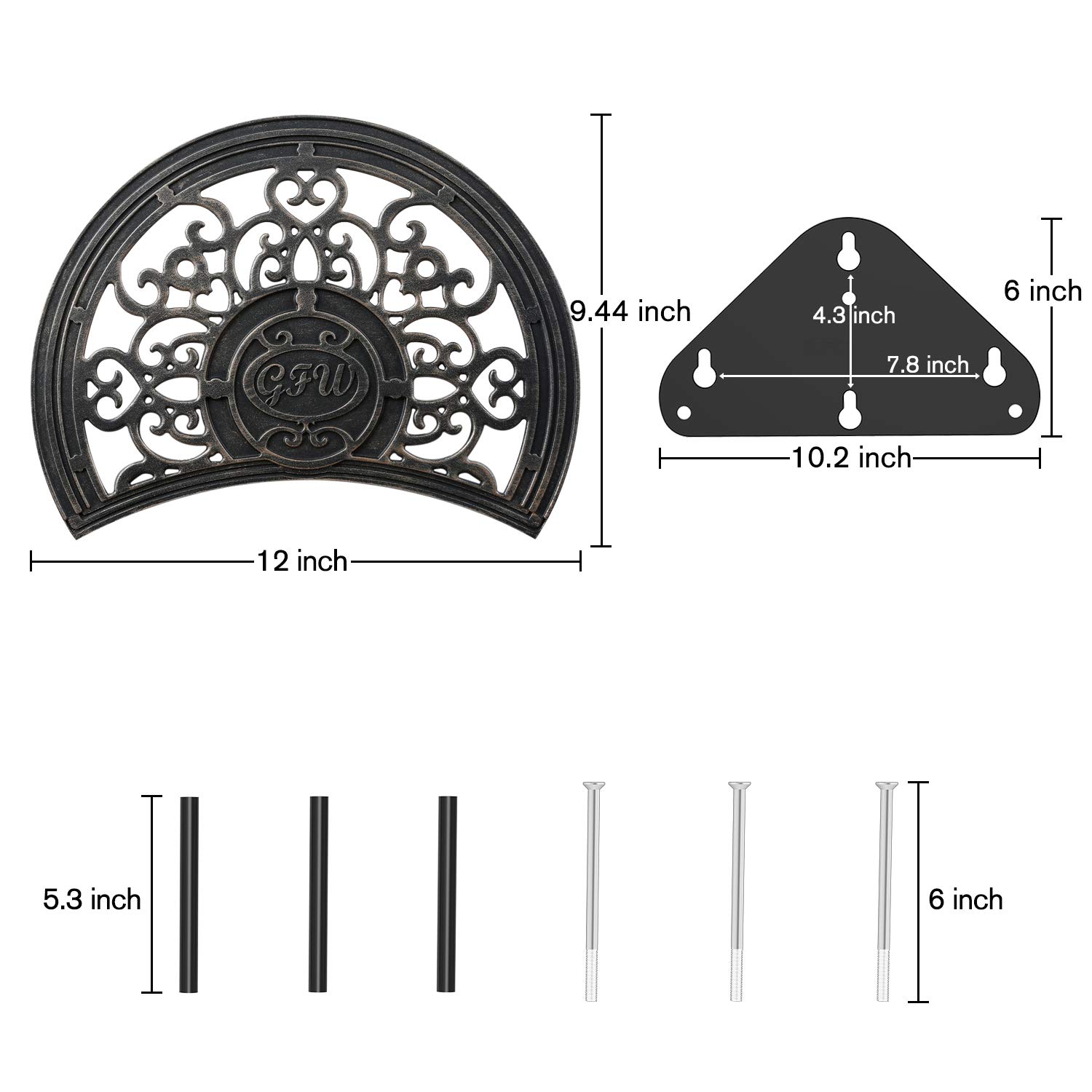 GOFORWILD Stainless Cast Aluminum Garden Hose Holder - Decorative Hose Butler & Wall Mount Hose Rack - Durable Water Hose Hanger for 125-Feet 5/8-Inch Hose - Perfect for Lawn, Garden & Outdoor Watering