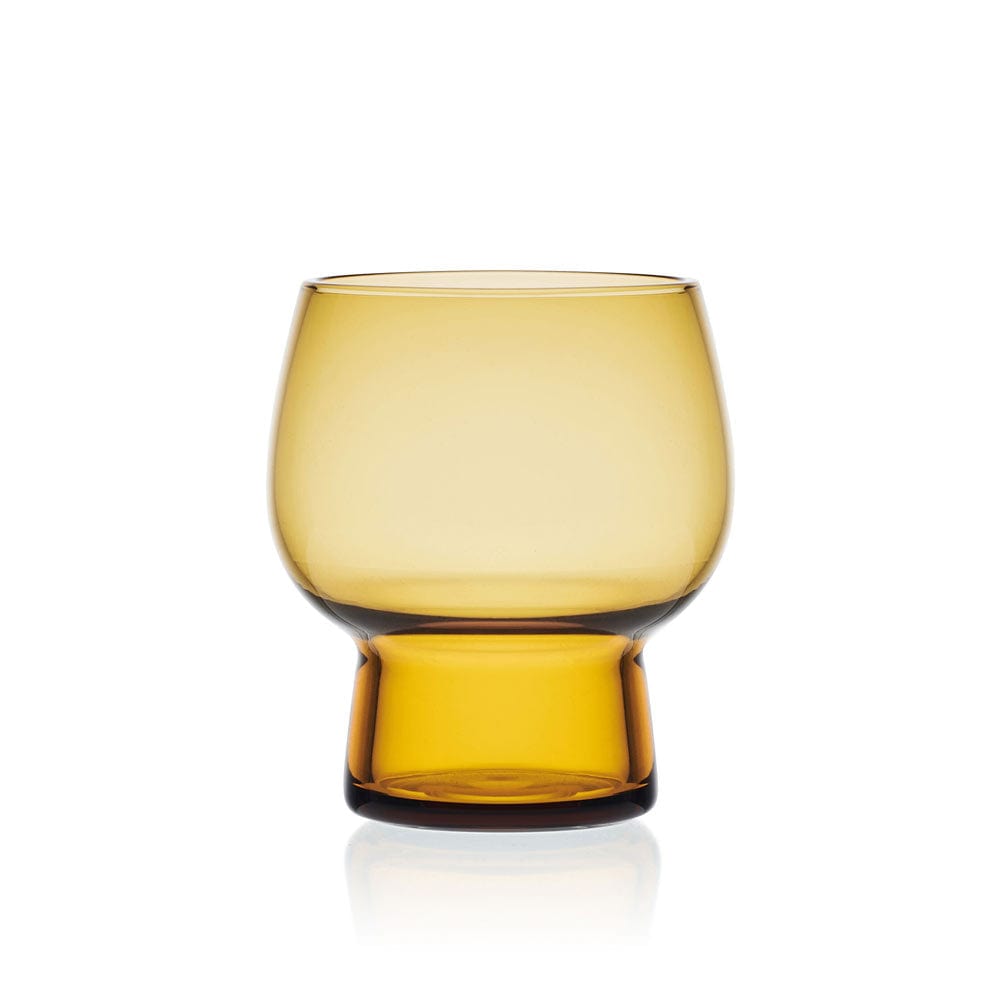 Phoebe Amber Set of 4 Double Old Fashioned Whiskey Glasses - Premium Barware for Cocktails, Bourbon & Scotch - Perfect for Home Bars, Parties & Gifts