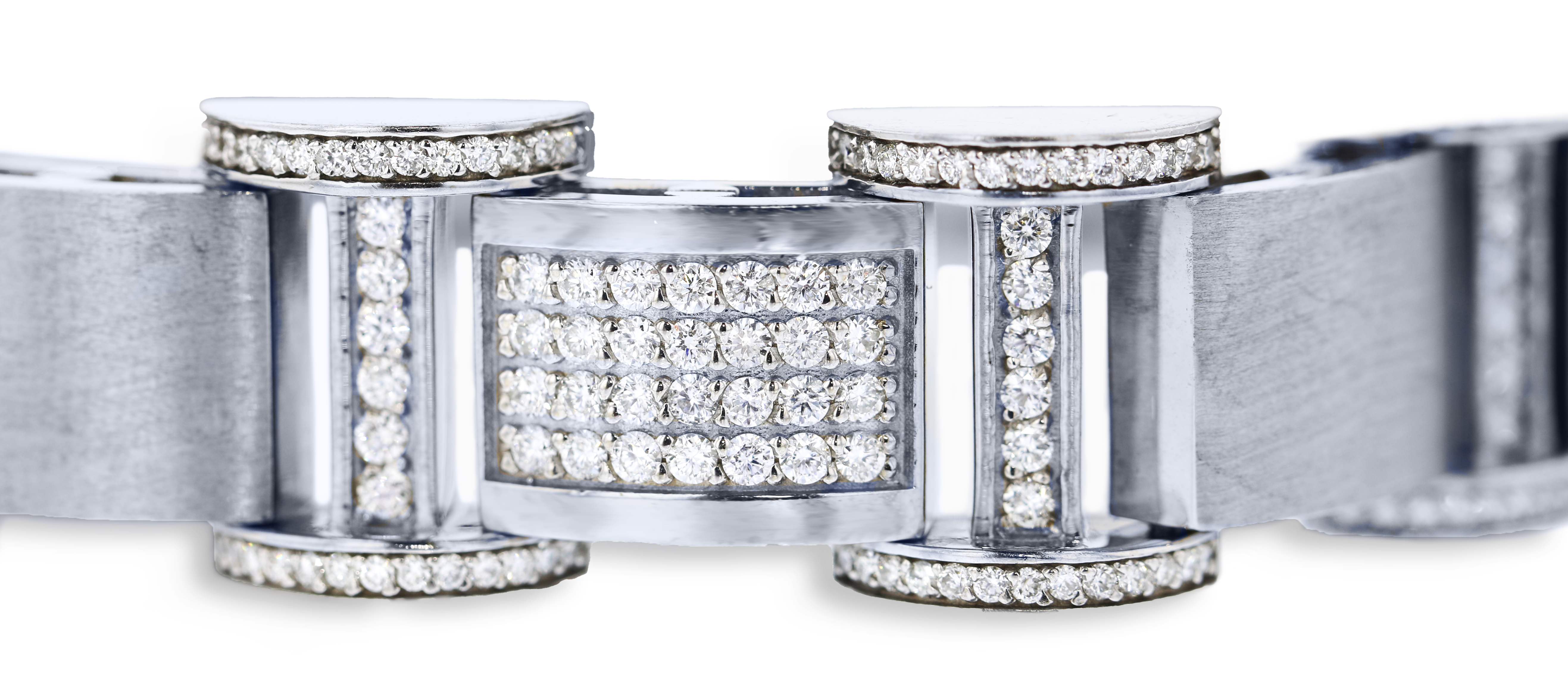 14K White Gold Men's Diamond Bracelet - 6.30 Carat Total Weight (CTW) Luxury Tennis Bracelet for Gifts, Weddings & Special Occasions