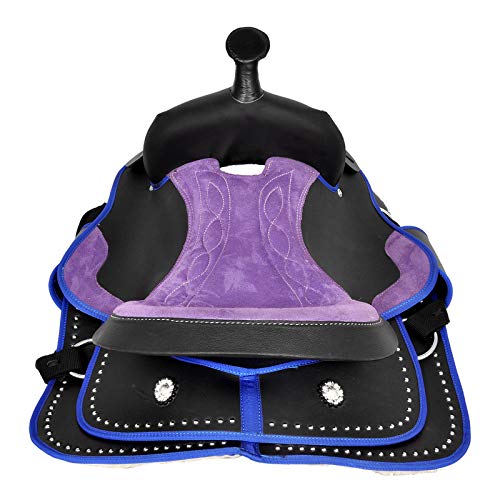 Premium Synthetic Western Saddle SS19 - 14 to 18 Inch Comfortable Horse Saddle with Complete Tack Set | Durable Equestrian Gear for Trail Riding, Training & Ranch Work