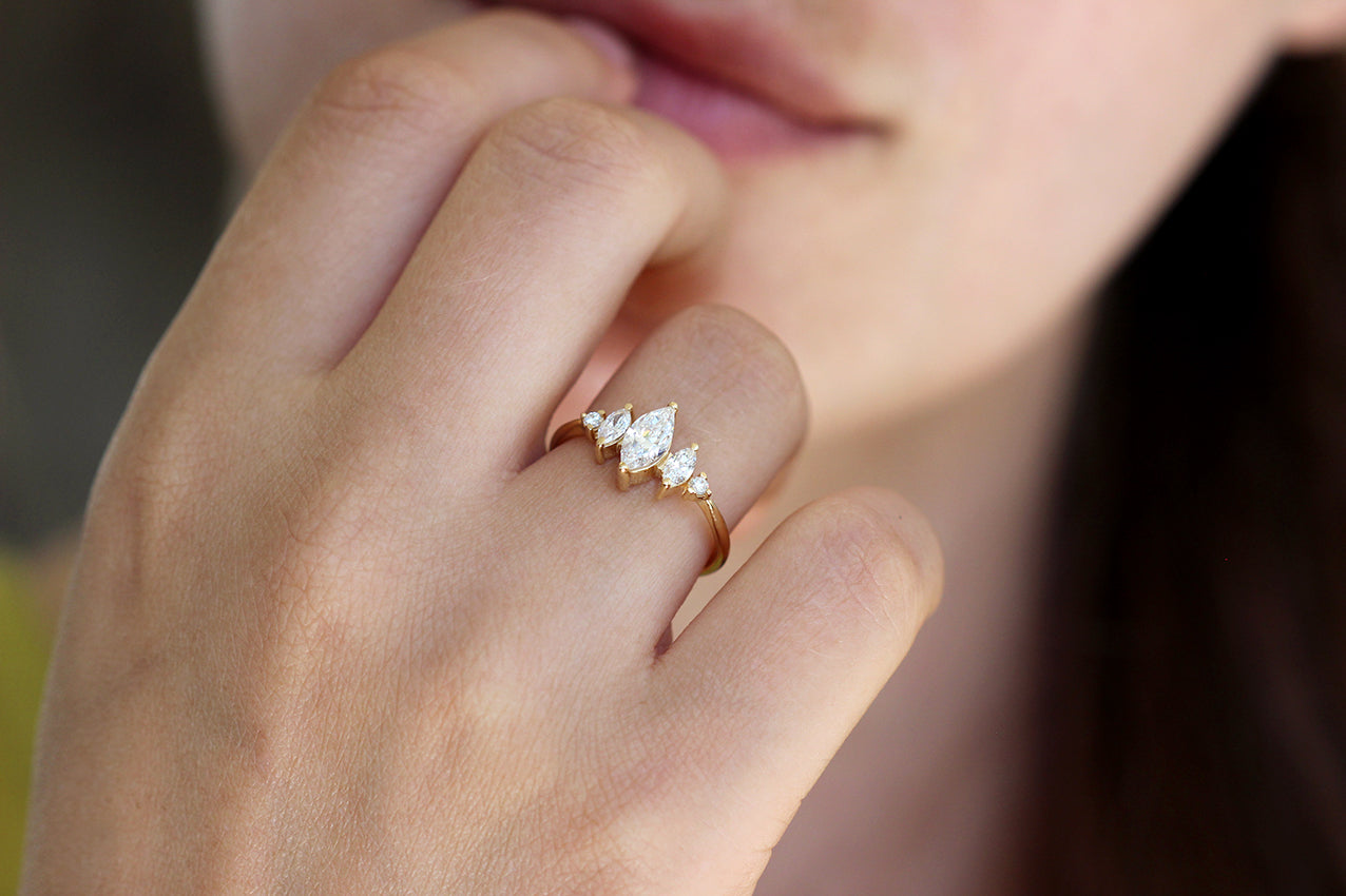 Exquisite Marquise Diamond Engagement Ring - Vintage Art Deco Style Wedding Band for Women | Perfect for Proposals, Anniversaries & Special Occasions