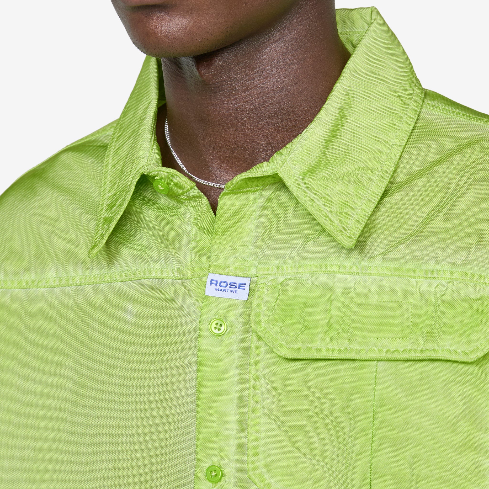 Men's Cargo Shirt in Green Lime - Durable Military Style Work Shirt for Outdoor Activities, Hiking & Casual Wear