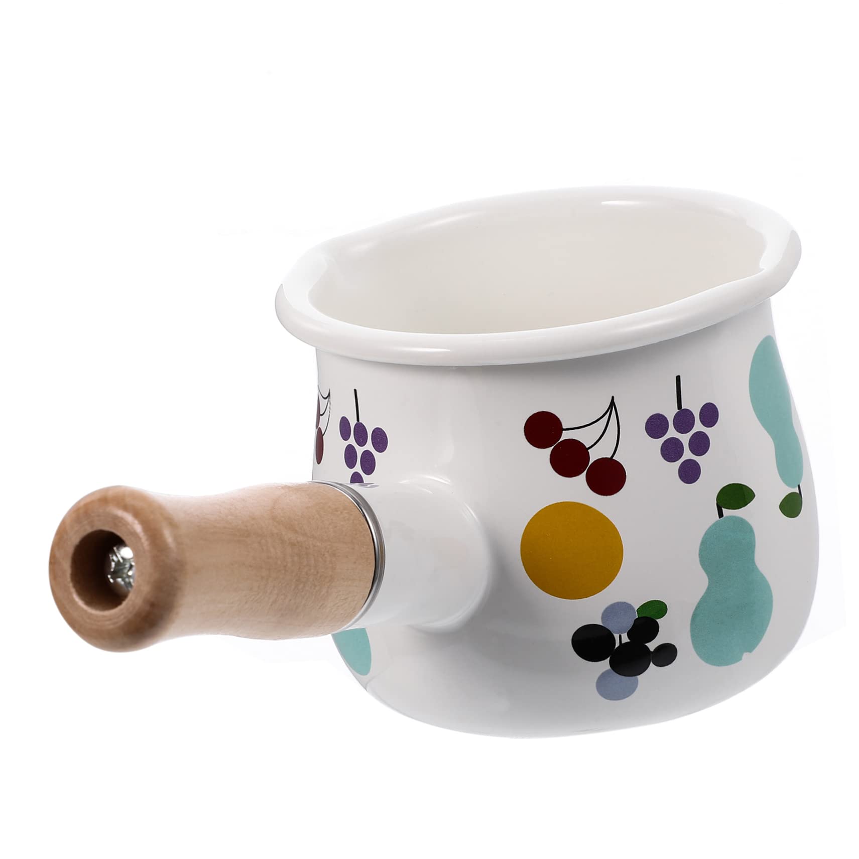 Portable Enamel Butter Warmer & Milk Pan with Handle - Perfect for Baby Food Heating, Melting Butter, and Kitchen Use | Ideal for Home, Camping, and Travel