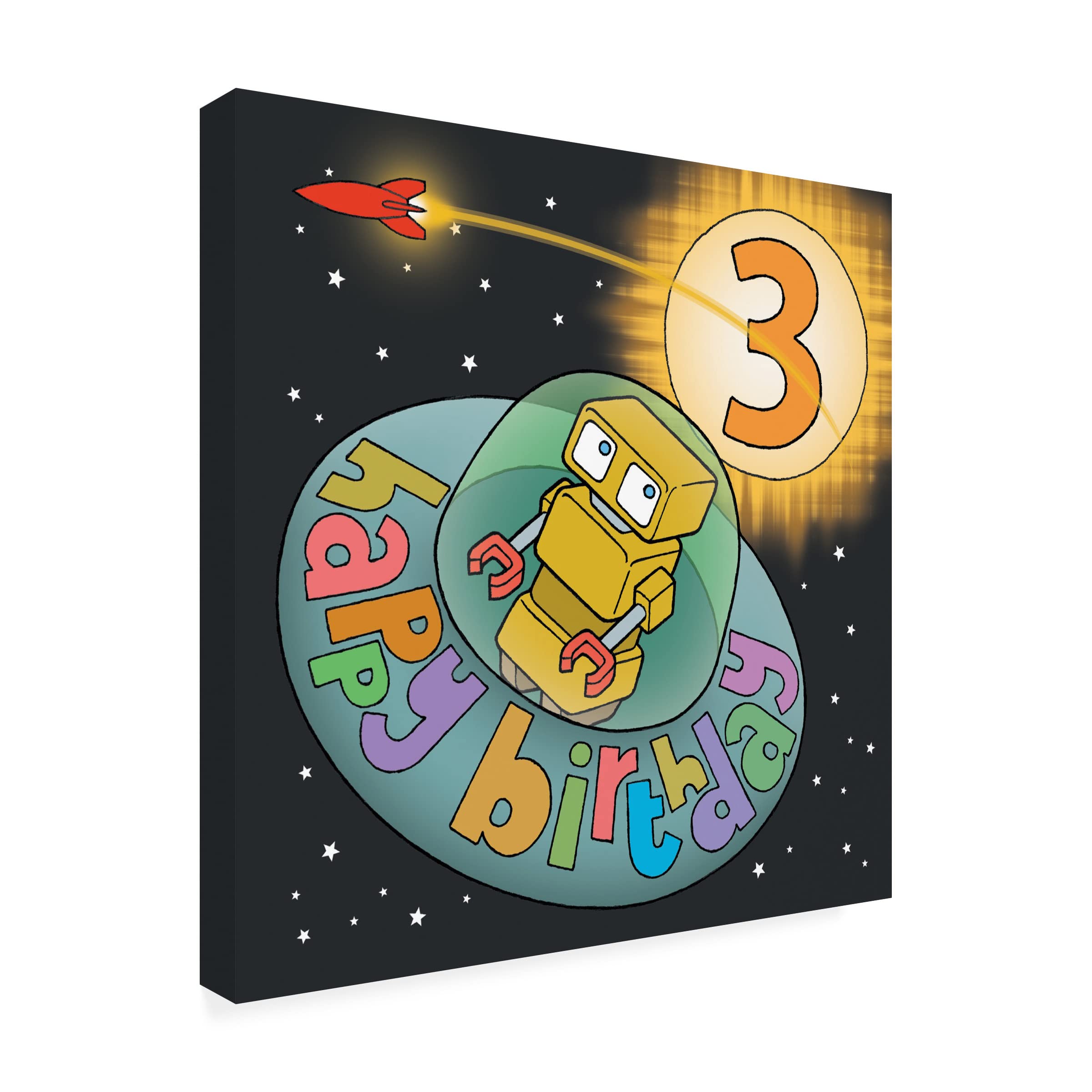 Trademark Fine Art 'Three Birthday Saucer' Canvas Wall Art by Duncan Wilson - Perfect for Living Room Decor, Birthday Gifts & Home Office Artwork