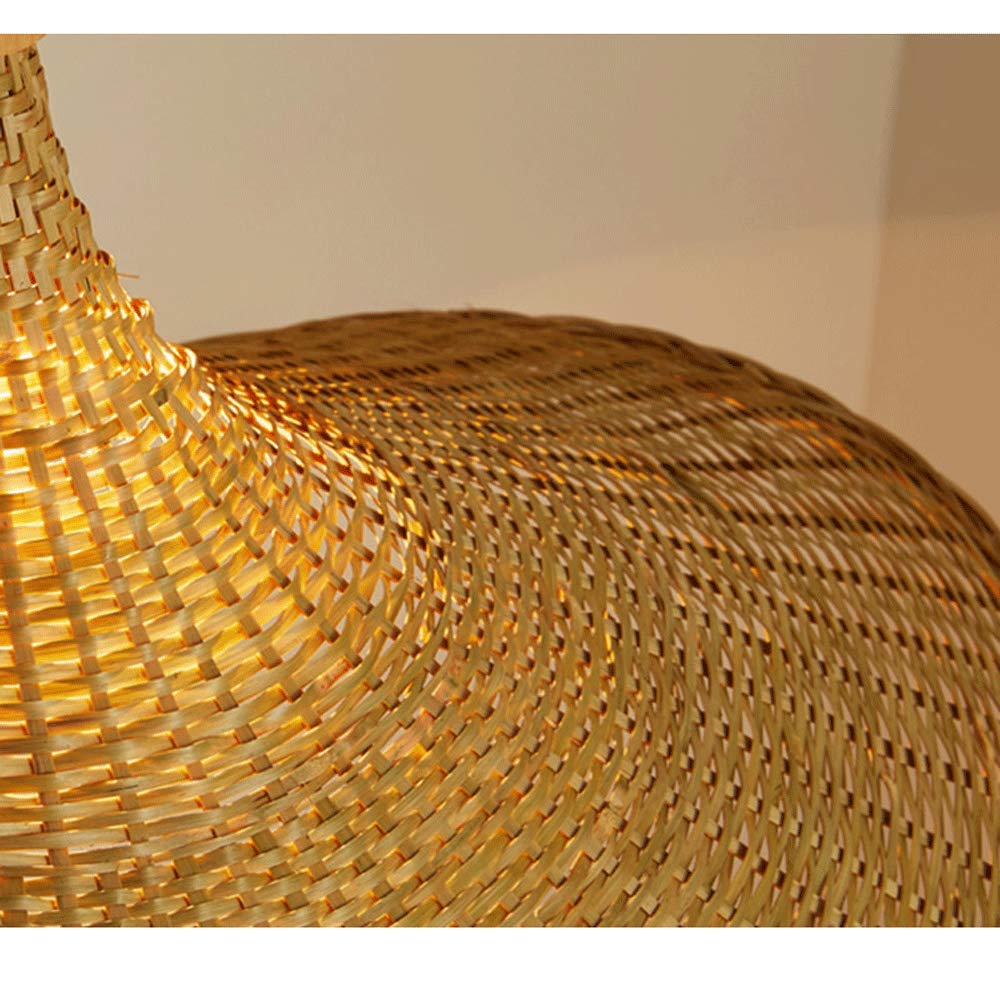 Modern Bamboo Chandelier - E27 Rattan Basket Ceiling Pendant Light for Dining Room & Farmhouse | Natural Bamboo Lighting Fixture with Straw Hat Design | Perfect for Rustic, Boho & Coastal Home Decor