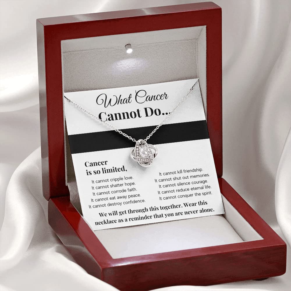 Cancer Awareness Pendant Necklace for Women - Chemo Patient Gift with Card & Box - Support Survivors & Loved Ones