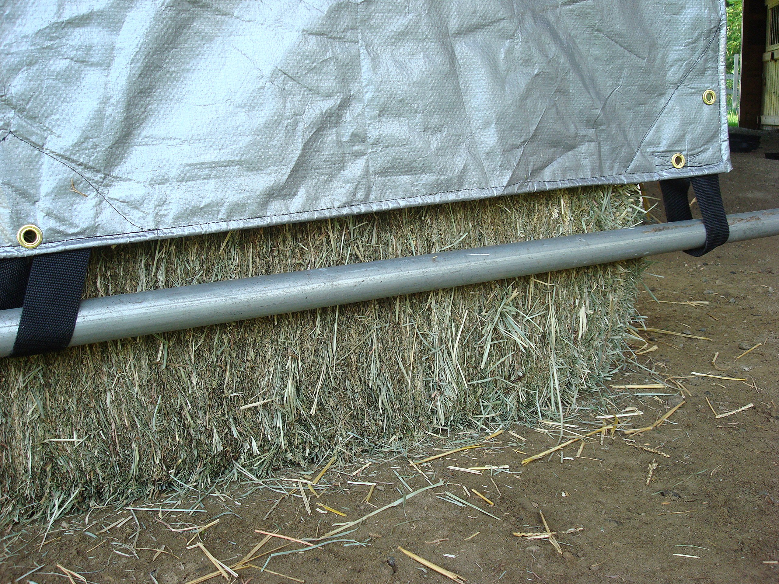 Premium 25x48 Feet Silver/Black Hay Tarp - Heavy-Duty Waterproof Cover for Outdoor Hay Storage, Farm Equipment Protection & Agricultural Use