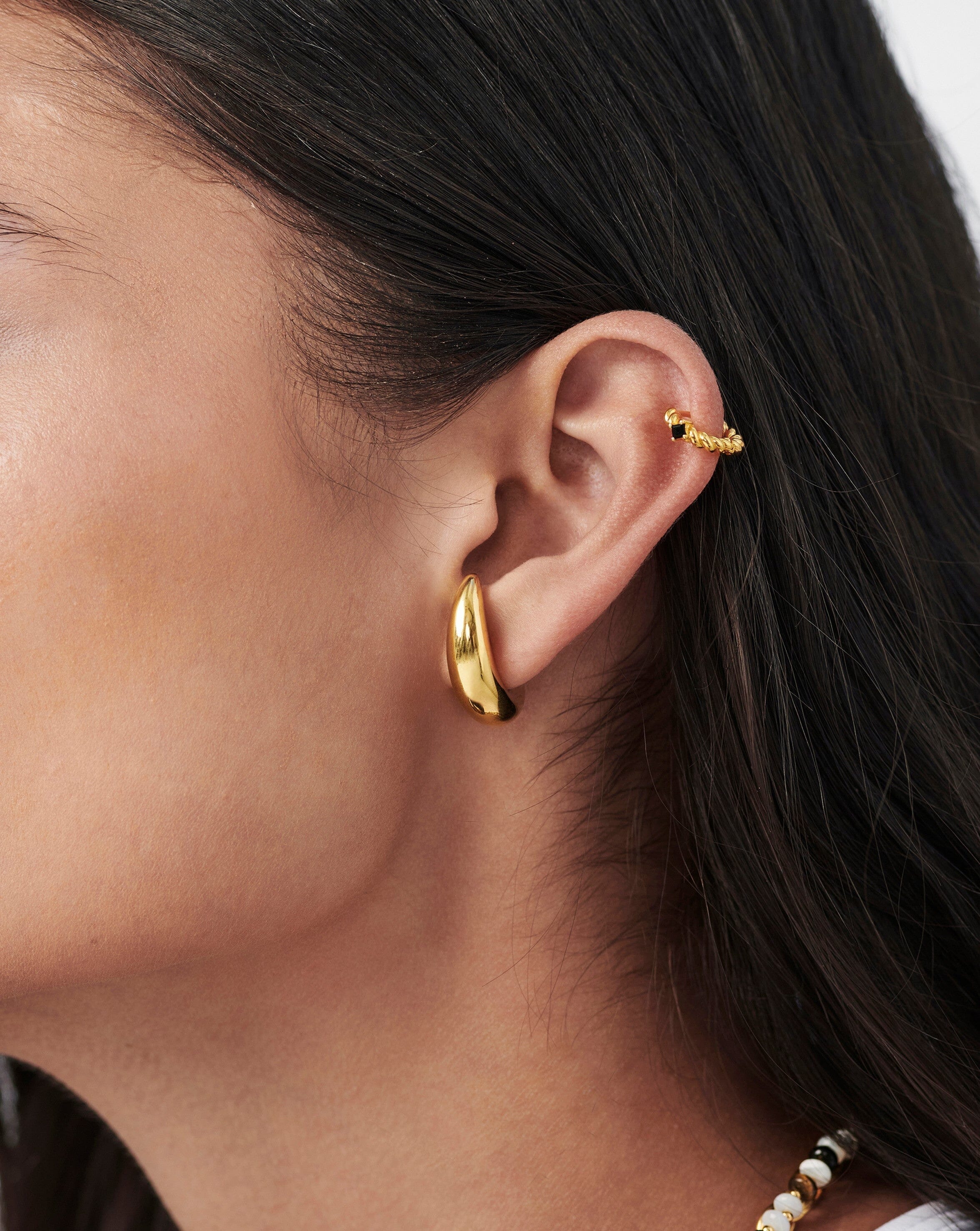 Savi Dome Cuff Earrings for Women - Trendy Gold Hoop Earrings for Cartilage & Helix Piercing - Perfect for Parties, Weddings & Everyday Wear