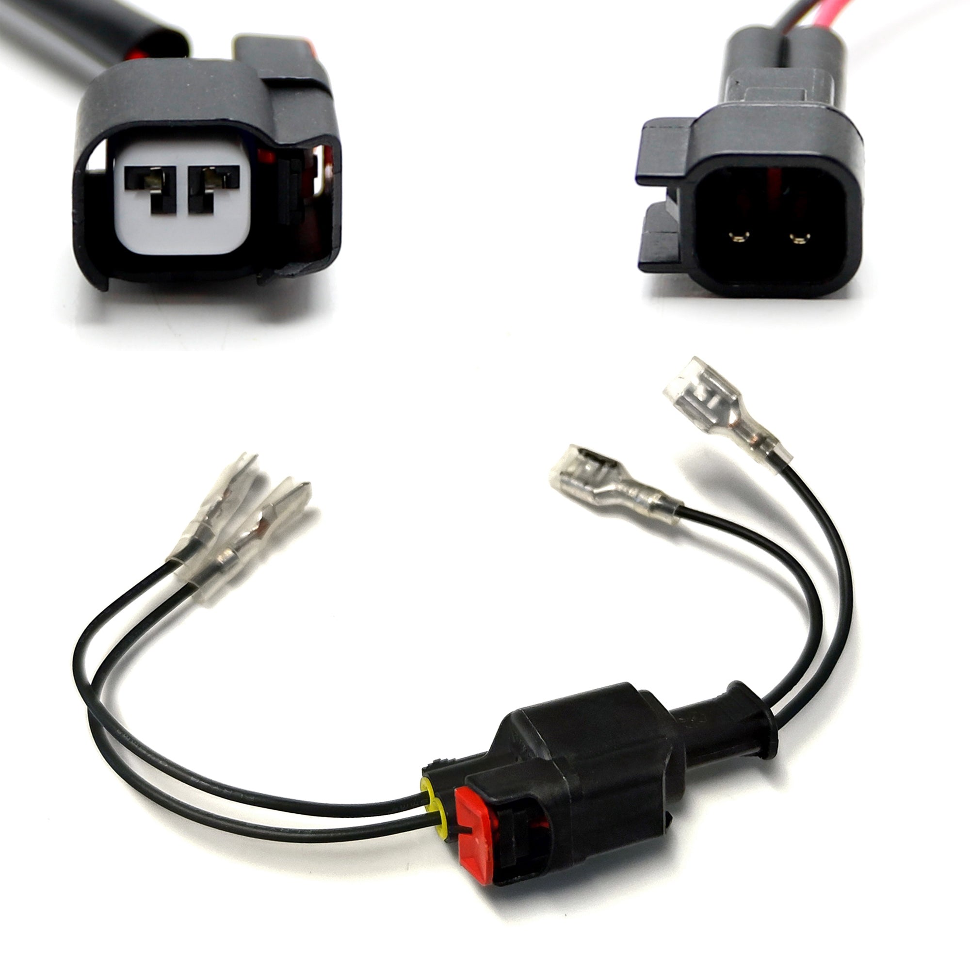 2-Way Male & Female Electrical Connectors with Pigtails - Compatible with Dodge & Ford Vehicles - Perfect for Automotive Lighting, Fog Lights & Off-Road Accessories