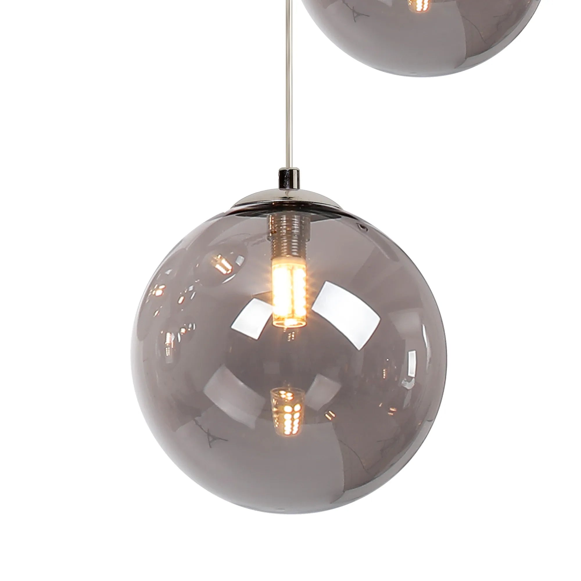 Austin 31cm Round Glass Pendant Light Fixture with 3 G9 Bulb Sockets - Perfect for Kitchen Island, Dining Room, and Modern Home Lighting