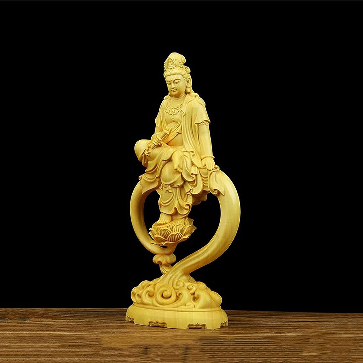 Meditating Wood Buddha Statue - Handcrafted Home & Garden Decor for Office, Bookshelf, Yard - Zen Meditation Sculpture for Indoor & Outdoor Spiritual Decorations