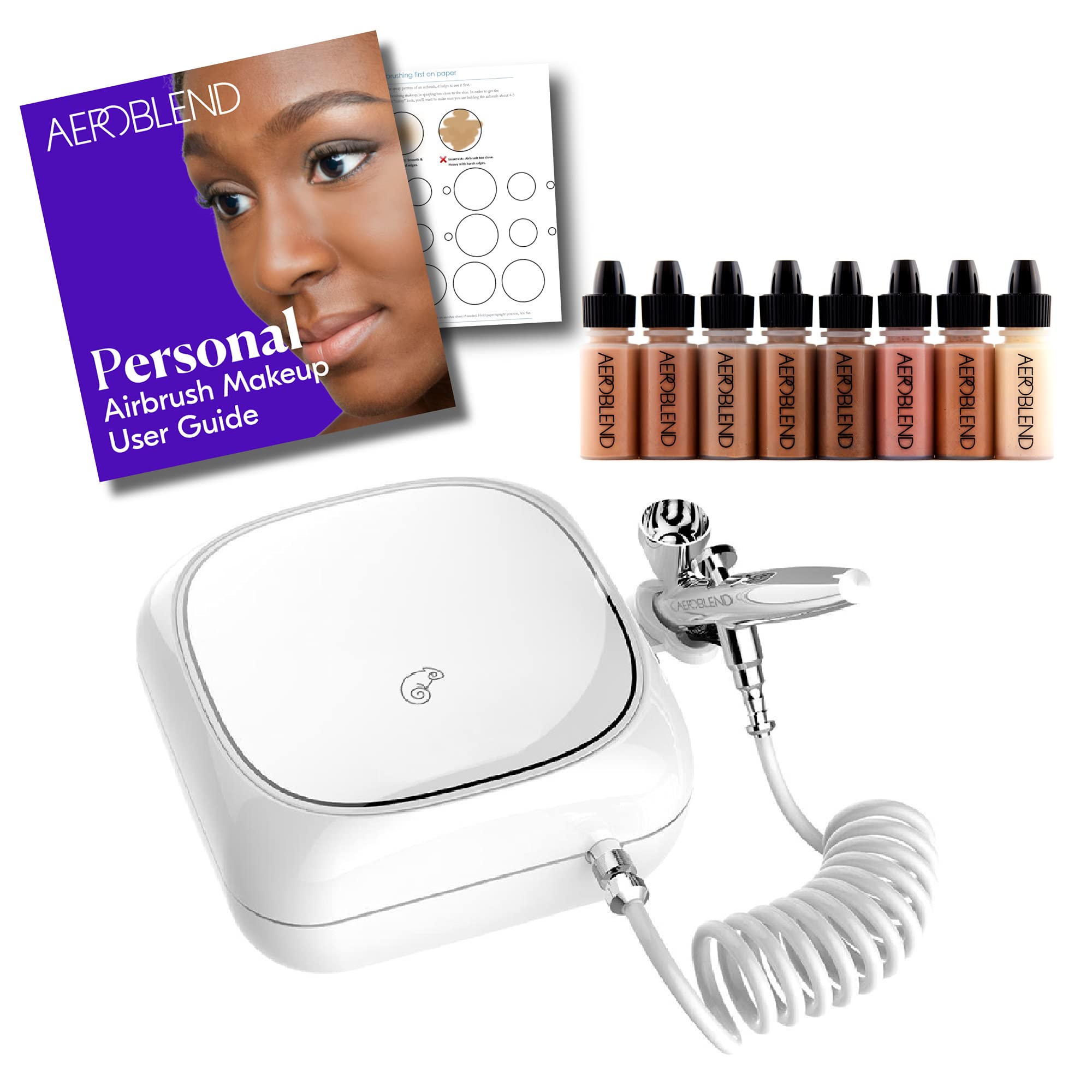 Aeroblend Airbrush Makeup Kit - Professional Foundation Starter Set with Deep Shade for Flawless Coverage | Perfect for Bridal, Photography & Special Occasion Makeup