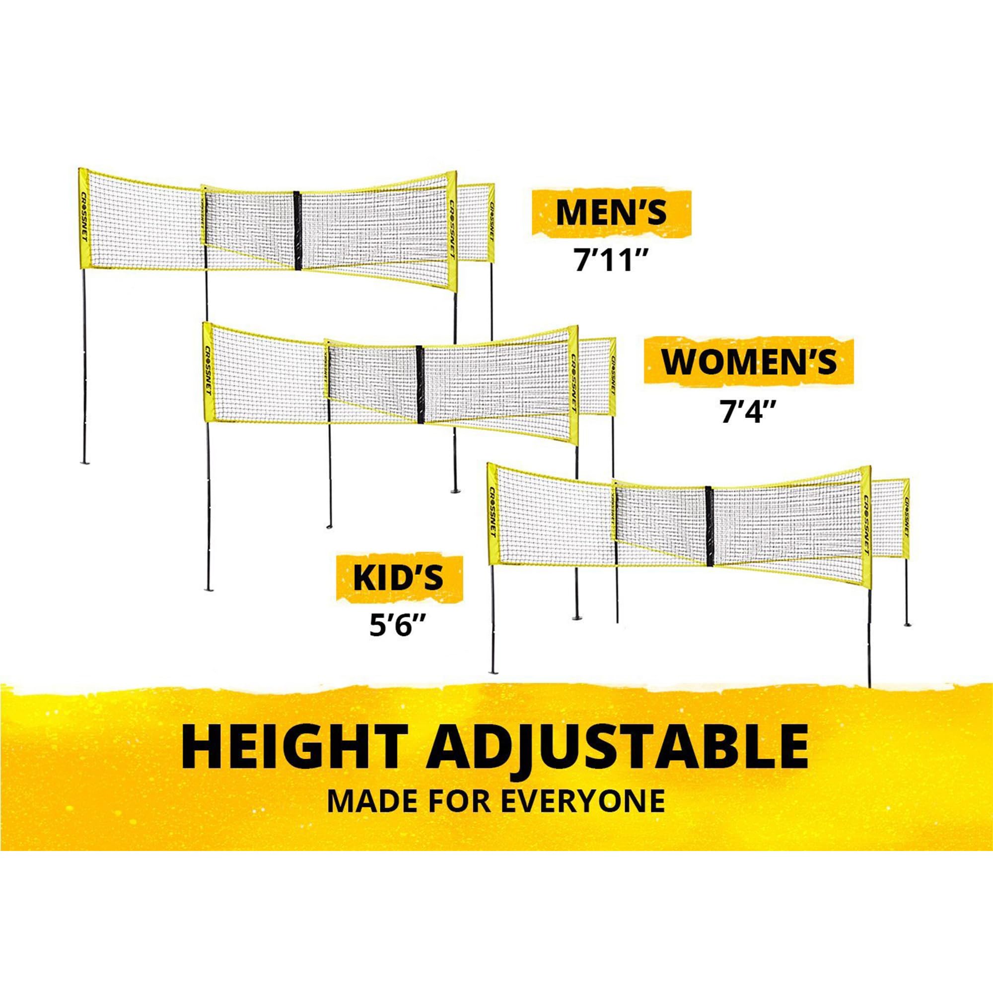 Crossnet Quick Assemble 4 Square Volleyball Game Set with Net, Backpack & Ball - Outdoor Sports Equipment for Adults & Kids - Perfect for Beach, Backyard, Park and Family Gatherings