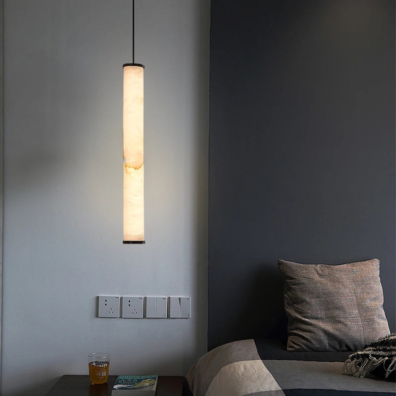 Vireo Modern Marble Pendant Light Fixture - Elegant Hanging Chandelier for Dining Room, Kitchen Island, Living Room & Bedroom Decor