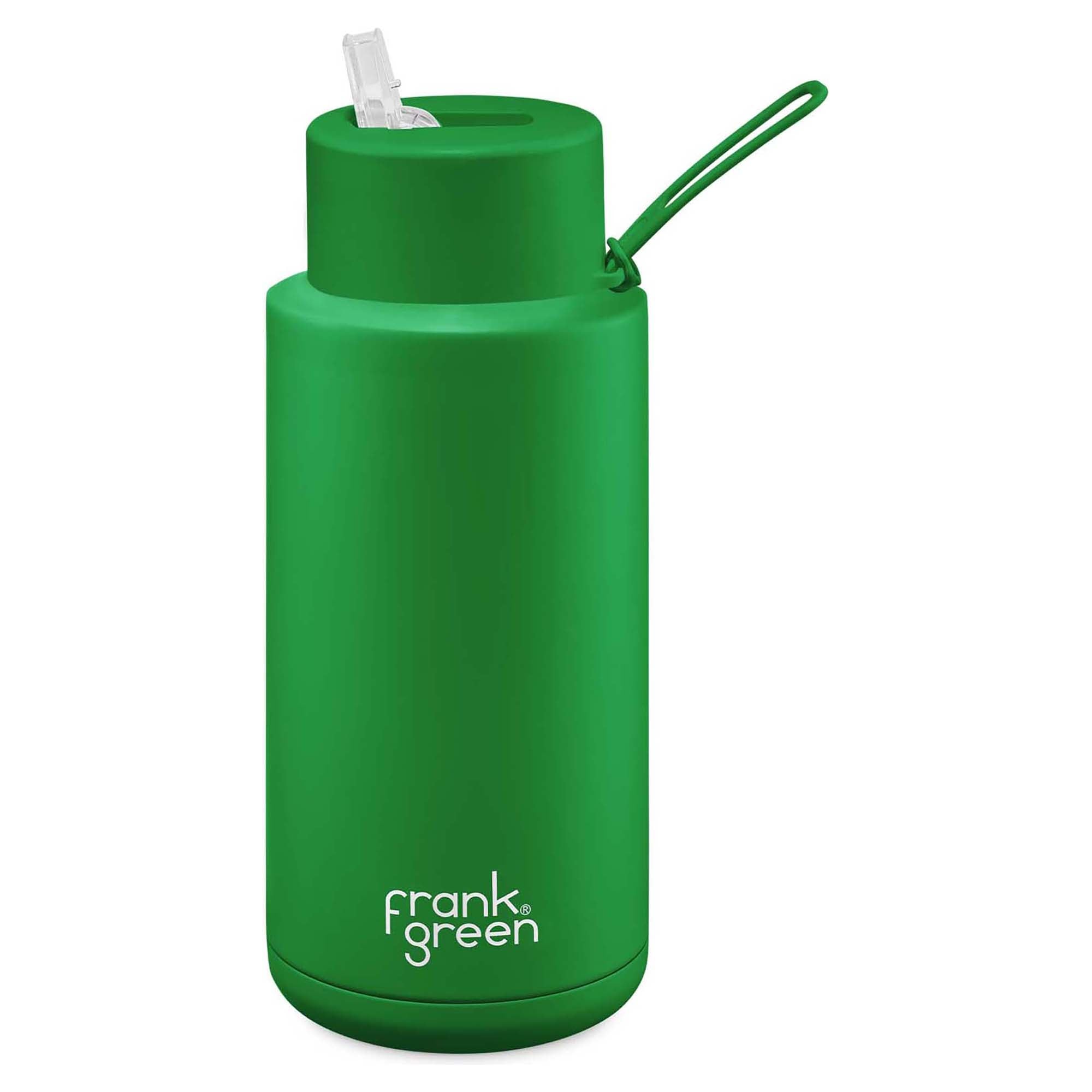 1L Stainless Steel Ceramic Reusable Straw Lid Water Bottle - Eco-Friendly Insulated Travel Mug for Hot & Cold Drinks - Perfect for Gym, Office, Hiking and Outdoor Activities