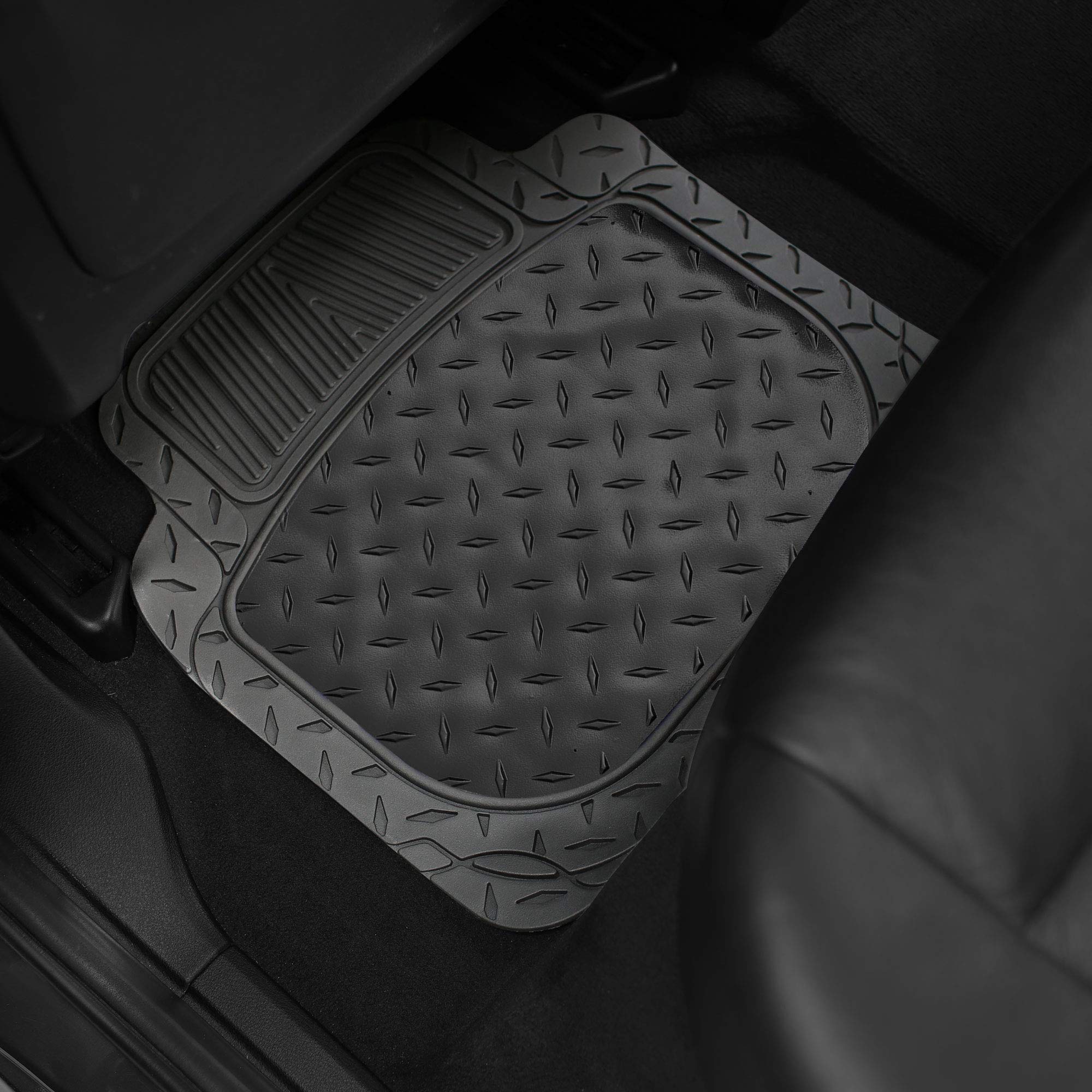 TLH Neoprene Black Seat Covers Full Set - Airbag Compatible, Universal Fit with Trimmable Metallic Floor Mats | Waterproof Car Seat Covers for Cars, Trucks & SUVs | Perfect for Daily Commute, Road Trips & Off-Road Adventures