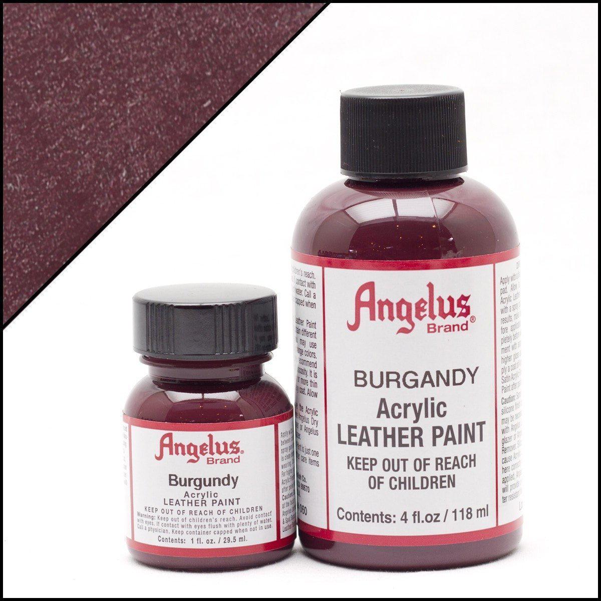 Angelus Burgundy Leather Paint 1oz (30ml) - Premium Leather Dye for Shoes, Bags & Accessories - Perfect for DIY Leather Repair & Customization