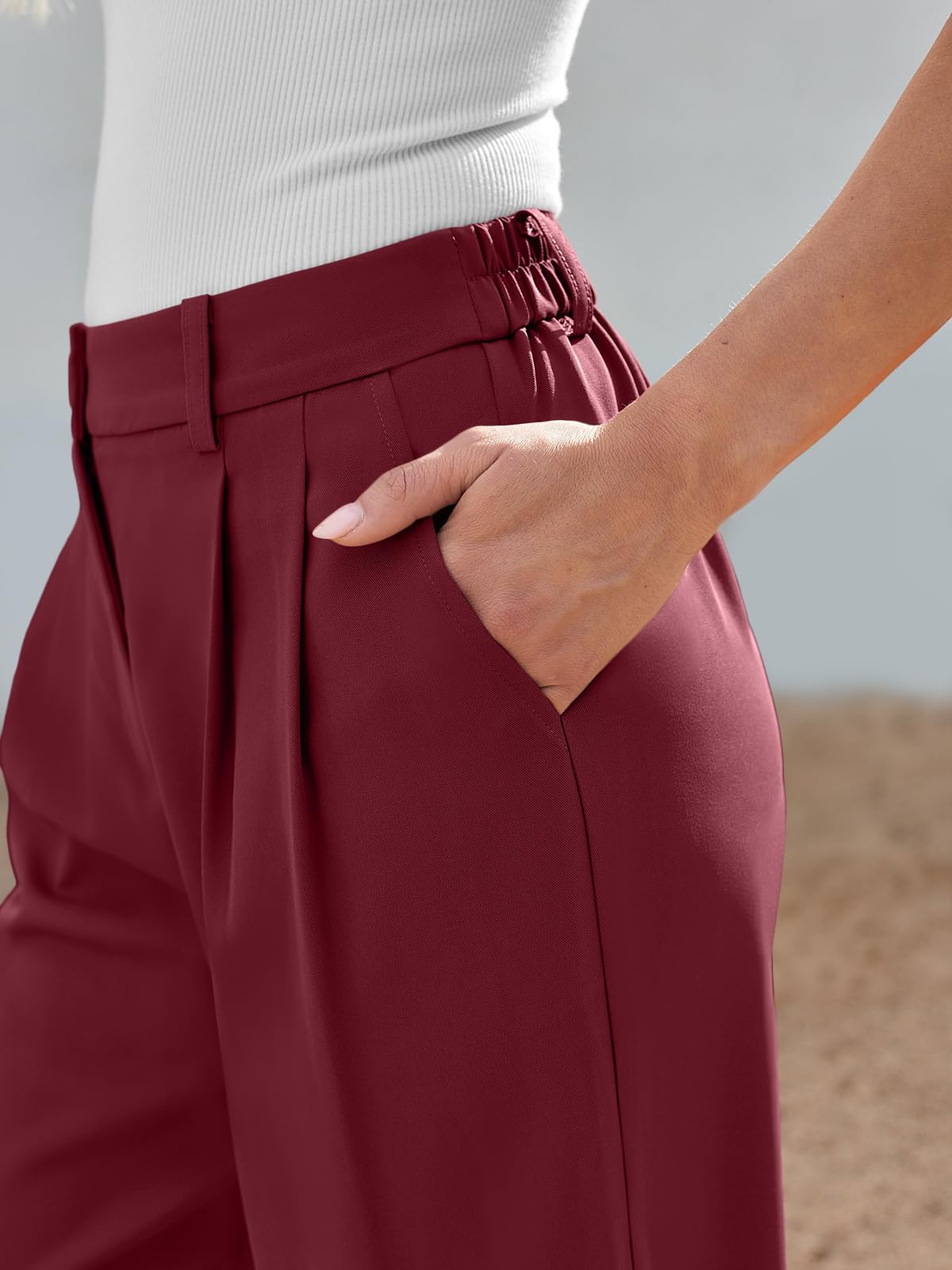 AUTOMET Women's Wide Leg Dress Pants - High Waisted Loose Fit Business Casual Work Trousers with Pockets - Office Wear & Professional Outfits 2025