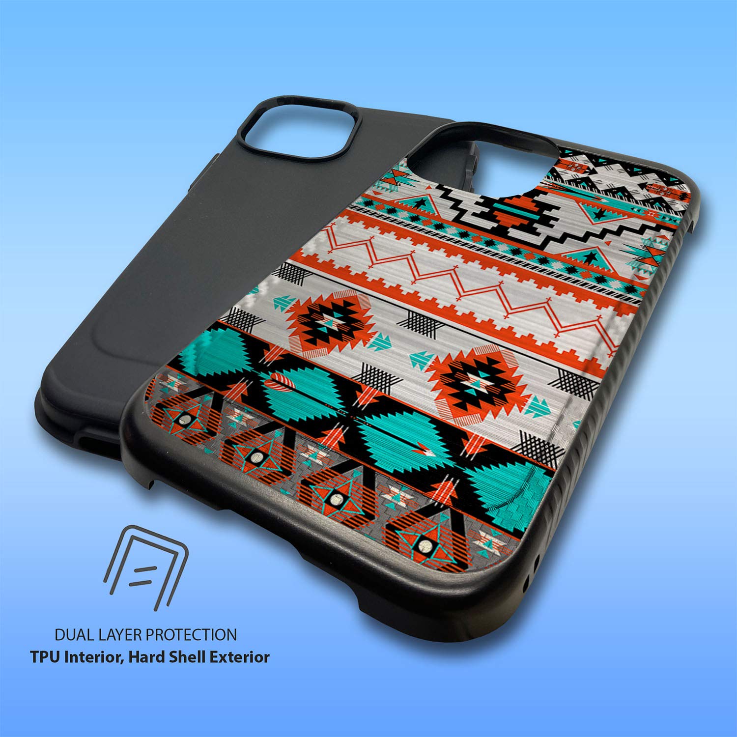 Premium Dual Layer Shockproof Case for Apple iPhone 12 Pro Max - Slim Brushed Armor Design with Western Pattern | Perfect for Outdoor Adventures & Daily Protection
