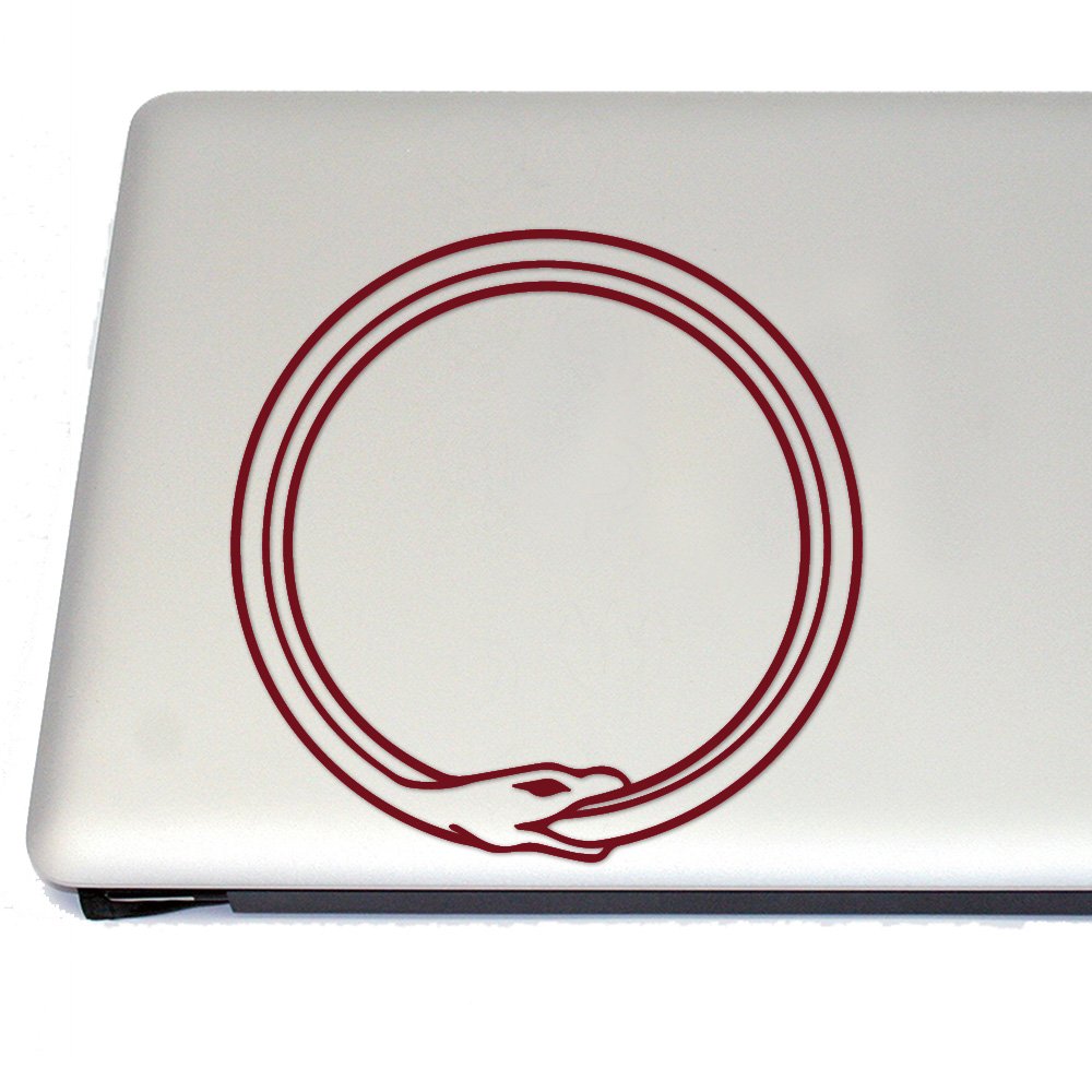 Ouroboros Vinyl Decal for Cosplay & Fan Gear - Merlot Burgundy Color - Perfect for Laptops, Cars, and DIY Projects