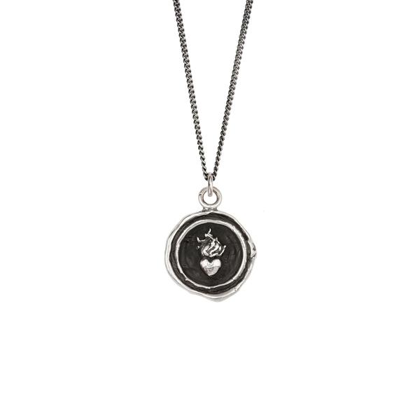 Flaming Heart Talisman Necklace - Spiritual Protection Amulet for Love & Positivity | Perfect for Meditation, Yoga & Energy Healing