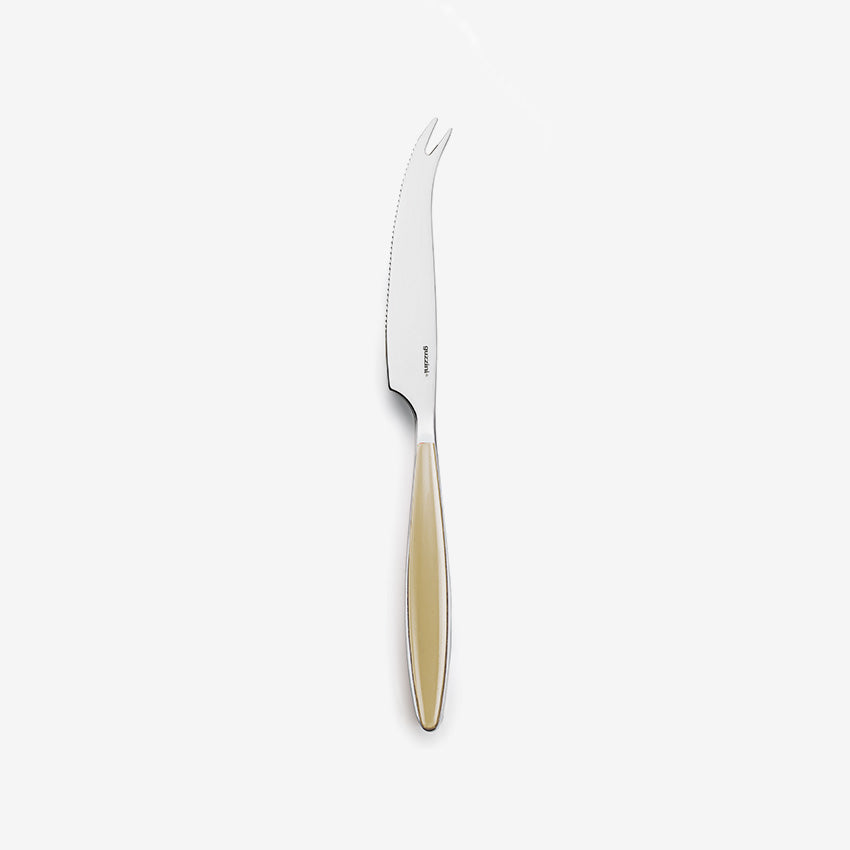 Guzzini Premium Cheese Knife Set - Stainless Steel Cheese Slicer with Ergonomic Handle for Soft & Hard Cheeses - Perfect for Charcuterie Boards, Wine Pairings & Dinner Parties