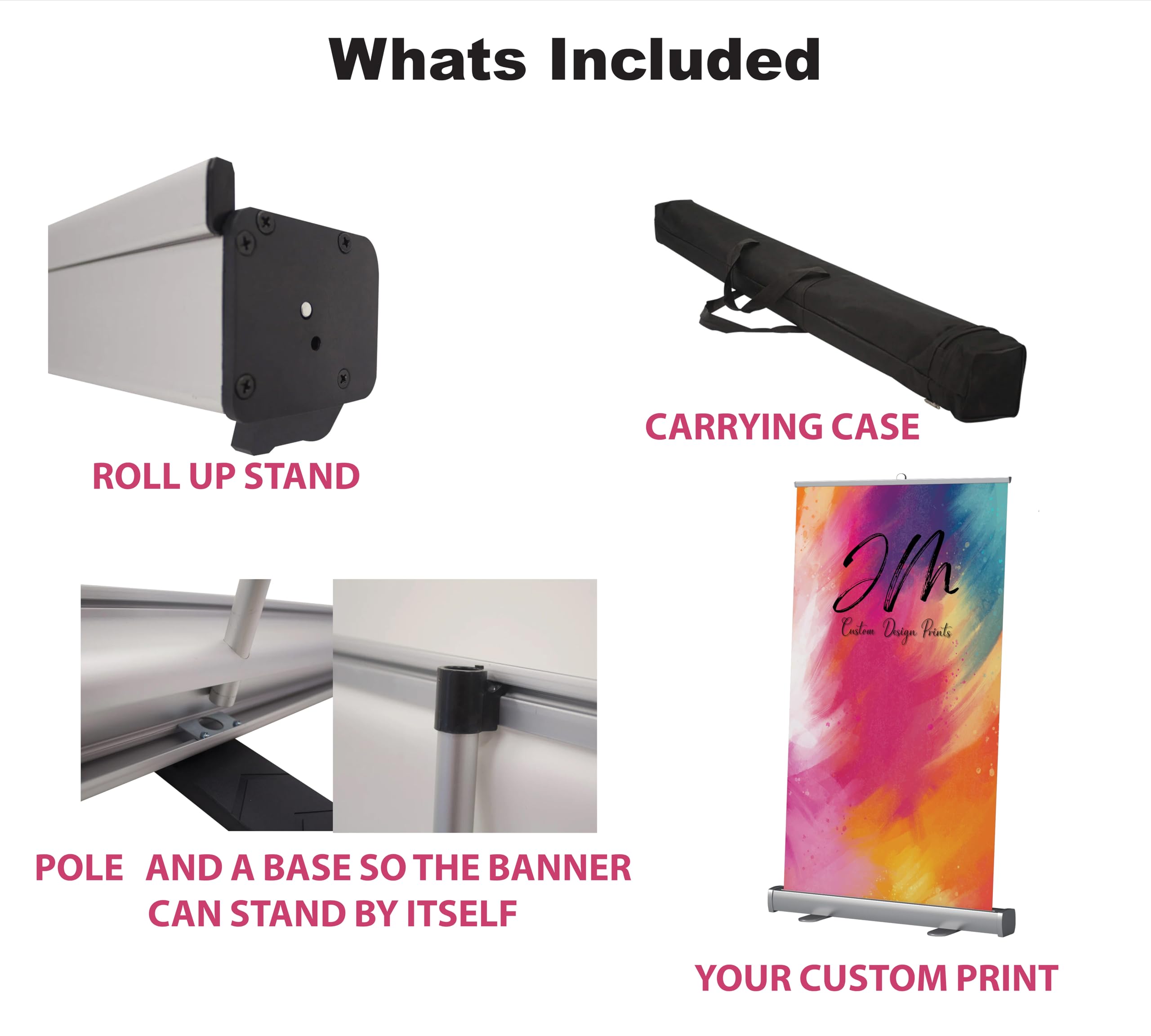 Custom Wedding Retractable Banner Stand with Full Color Print - Complete Package (Stand + Print + Carrying Bag) | Elegant Wedding Display & Signage for Ceremonies, Receptions, and Photo Backdrops