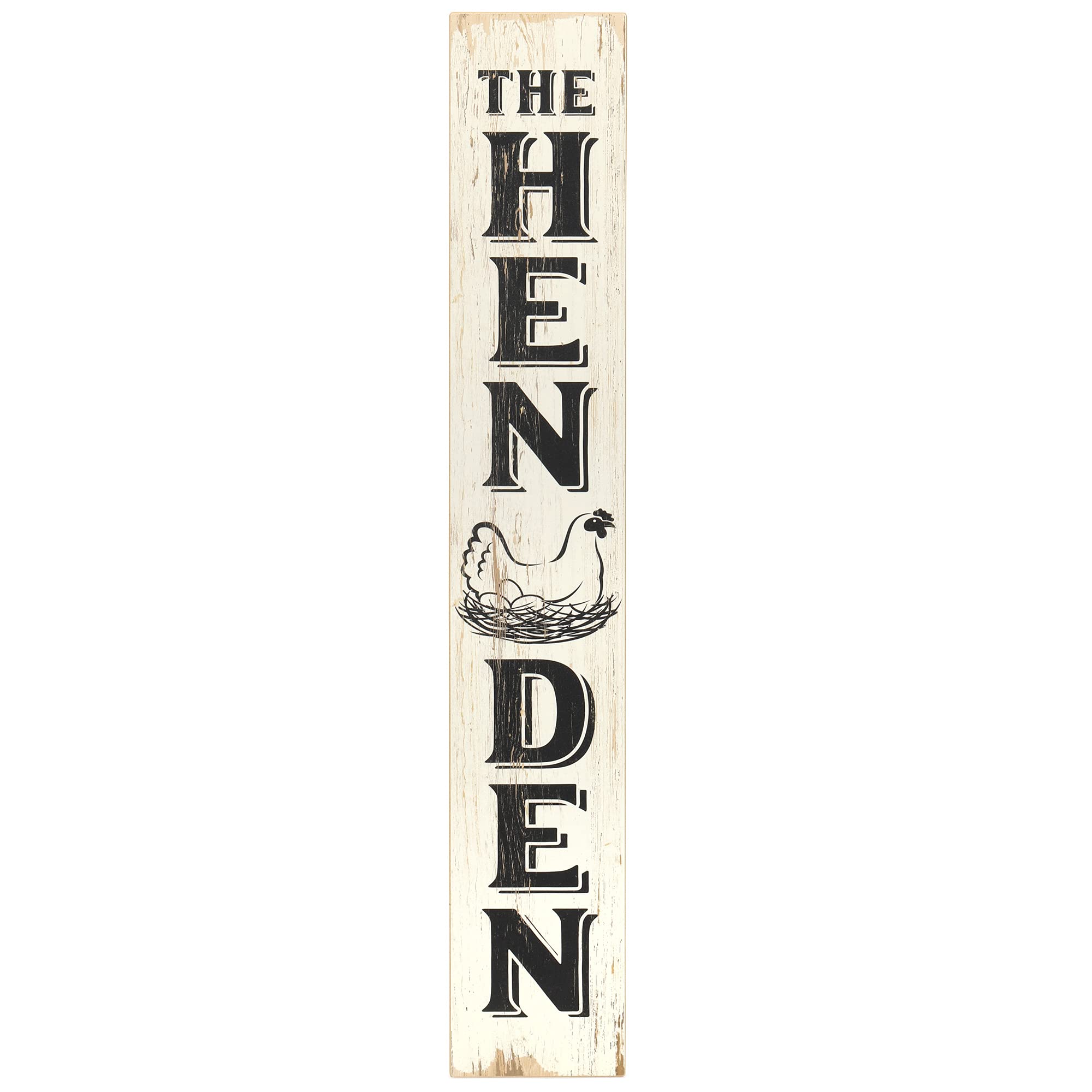 Hen Den Vertical Wood Wall Decor - Large Rustic Chicken Coop Sign for Farmhouse Kitchen, Dining Room & Country Home | Perfect for Poultry Lovers & Farmhouse Style Decor