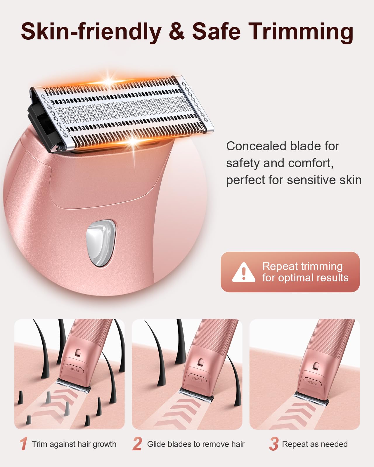 **Women's Electric Razor - IPX6 Waterproof, Rechargeable USB Shaver with Skin-Friendly Blades for Legs, Body, Arms & Face | Smooth Shaving at Home or Travel**