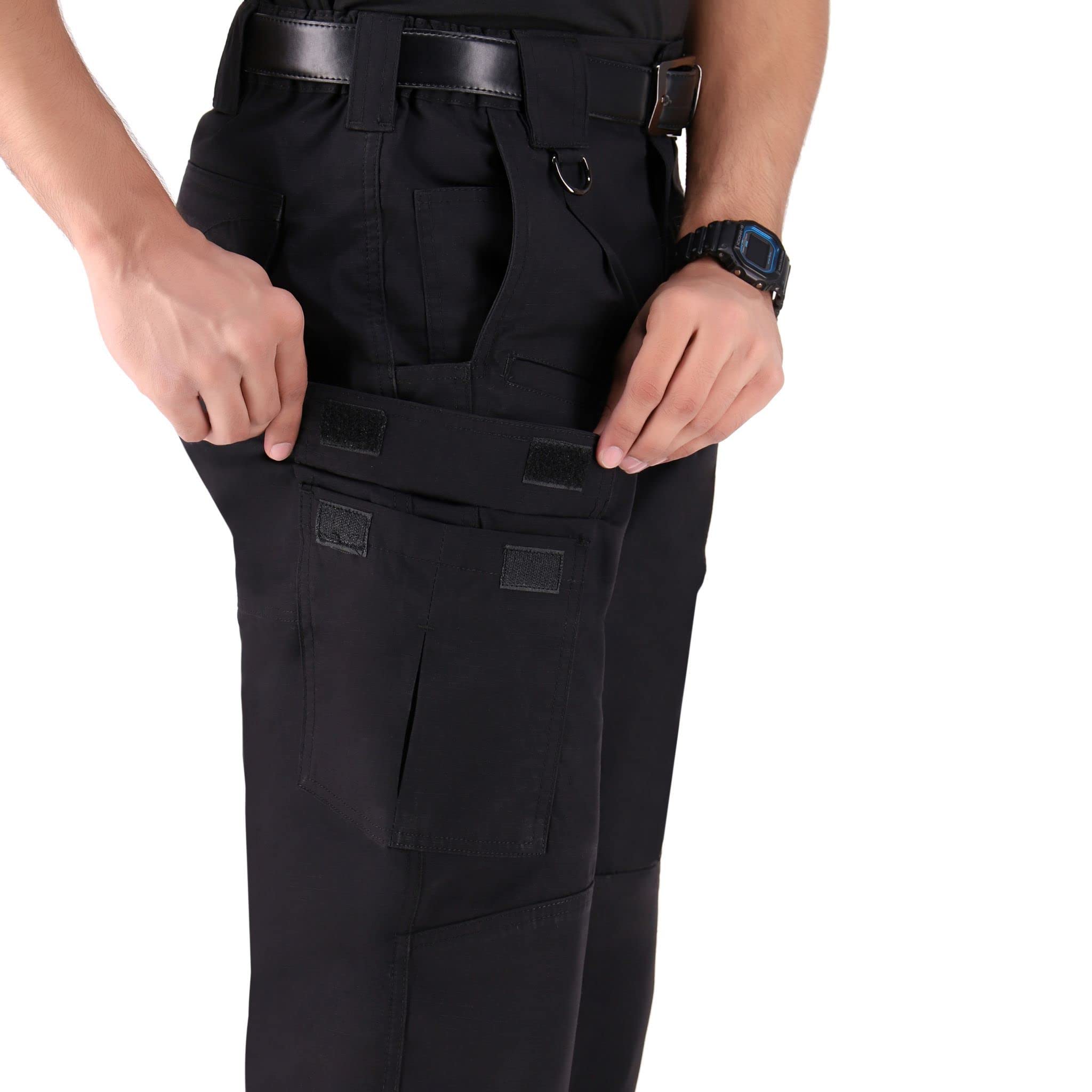WHITEDUCK Men's Tactical Cargo Pants - Ripstop Stretch Water-Resistant Work Pants with 13 Pockets for Military, Hiking & Outdoor Activities - Durable Tactical Pants for Work, Camping and Adventure