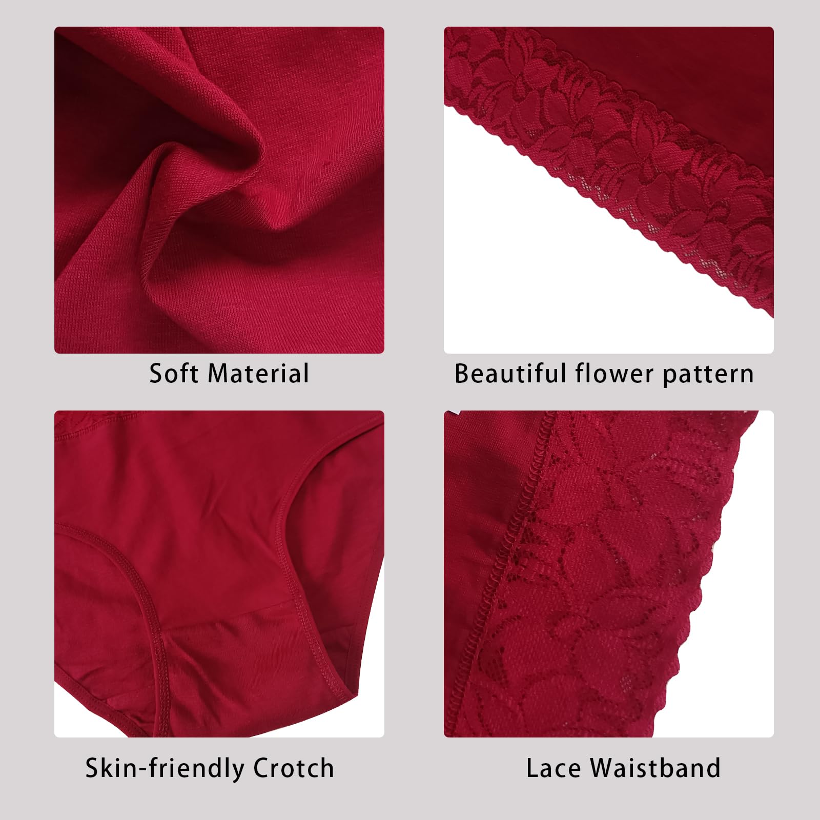 Women's Cotton Bikini Underwear - Soft Lace Hipster Panties with Stretch, Comfortable Full Briefs for Everyday Wear, Sleep & Lounge