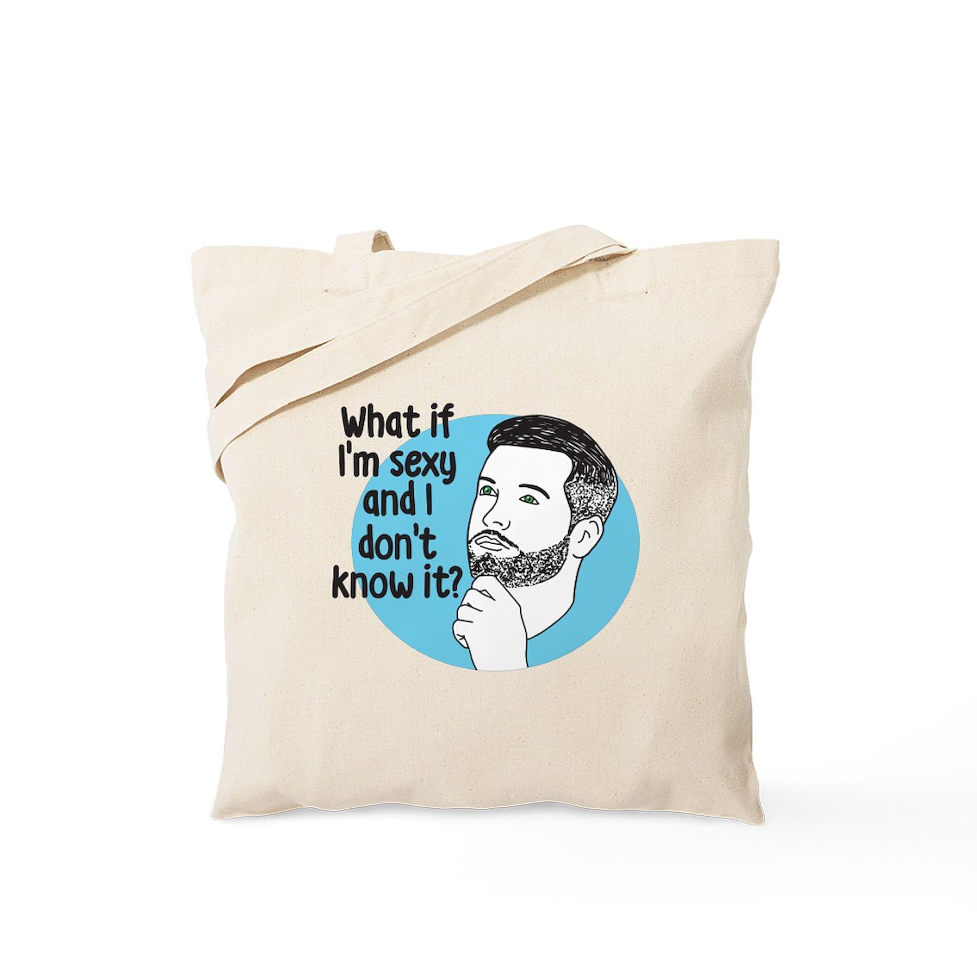 Sexy And I Don't Know It Natural Canvas Tote Bag - Eco-Friendly Reusable Shopping Bag for Groceries, Beach Trips & Daily Use