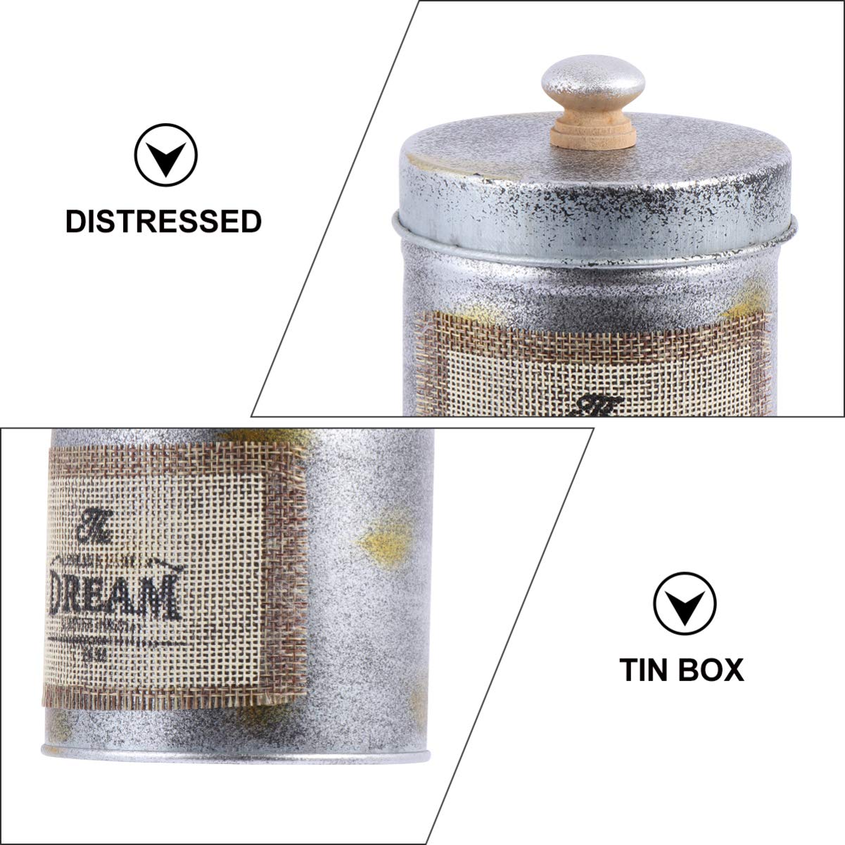 BESPORTBLE Wrought Iron Storage Canister Set - 4-Piece Kitchen Organizer for Flour, Sugar, Coffee & Tea | Rustic Airtight Food Storage Containers for Pantry & Countertop Organization