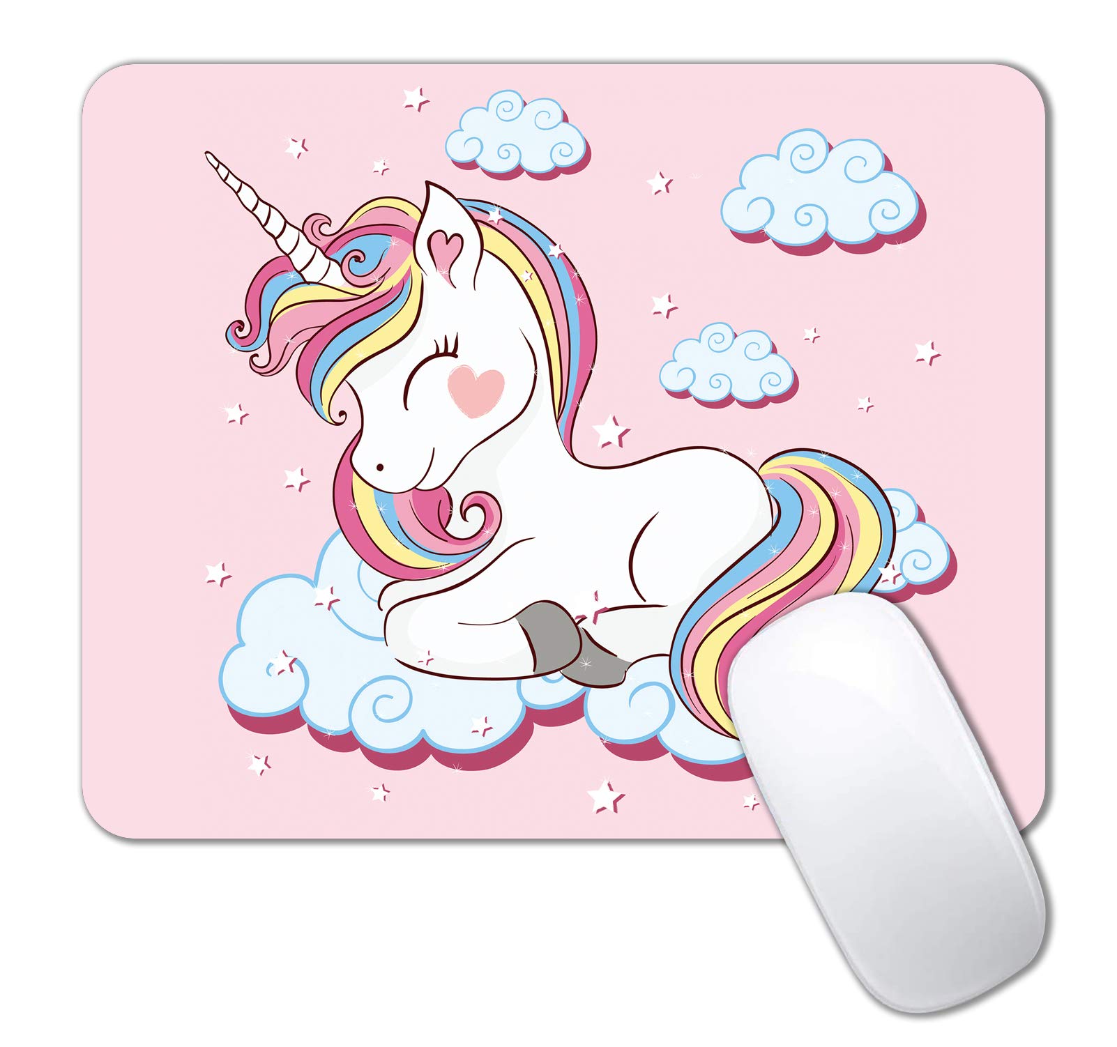 Cute Colorful Unicorn Mouse Pad for Kids & Girls - Pink Cartoon Design Non-Slip Rubber Base Wireless Mouse Pad for Laptop, Office & Gaming - Portable Desk Mat for Women & Teens - Perfect for School, Work & Home Use