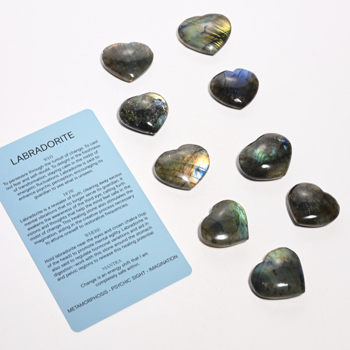 Natural Labradorite Heart Pendant - Enhances Intuition & Inspiration | Healing Crystal Jewelry for Meditation, Energy Work & Spiritual Gifts