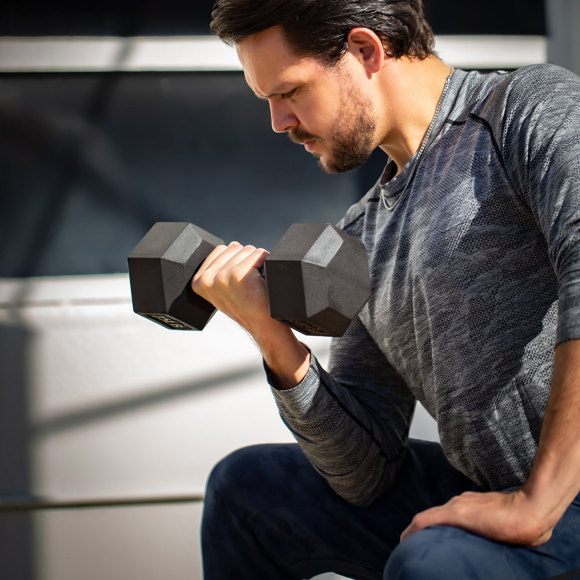25lb Rubber Hex Dumbbell Set - Heavy Duty Gym Dumbbell for Strength Training & Home Workouts | Perfect for CrossFit, Weightlifting & Fitness Training